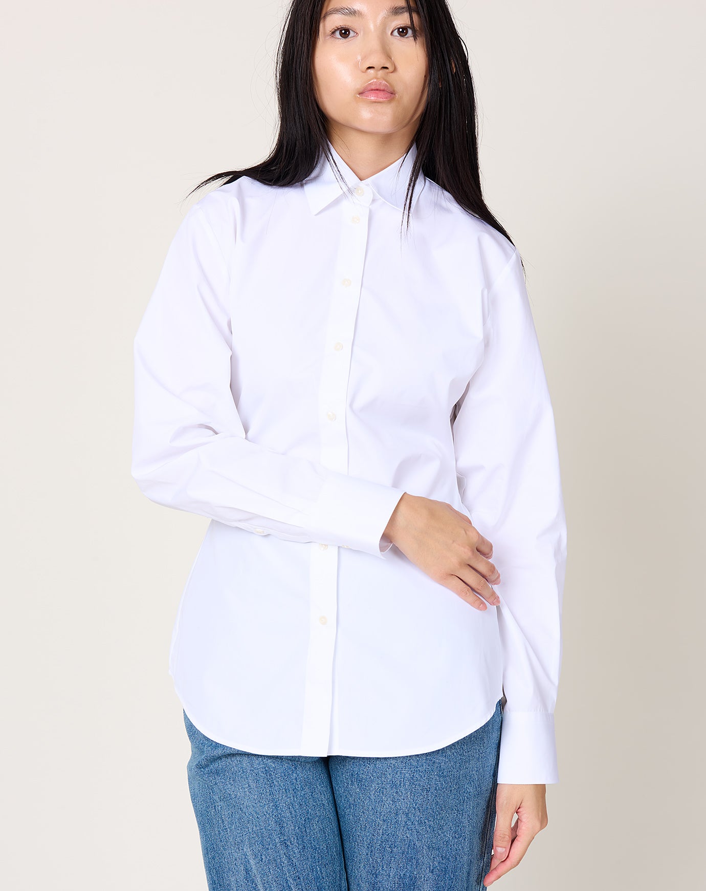 Róhe Poplin Shaped Shirt in Optic White