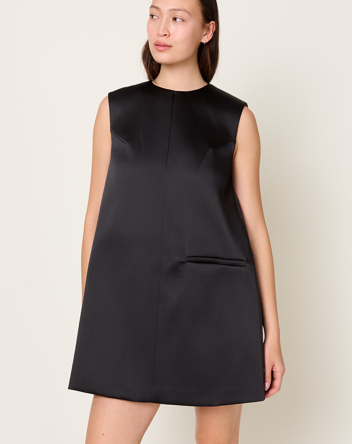 Sculptural Cape Dress in Black | Róhe