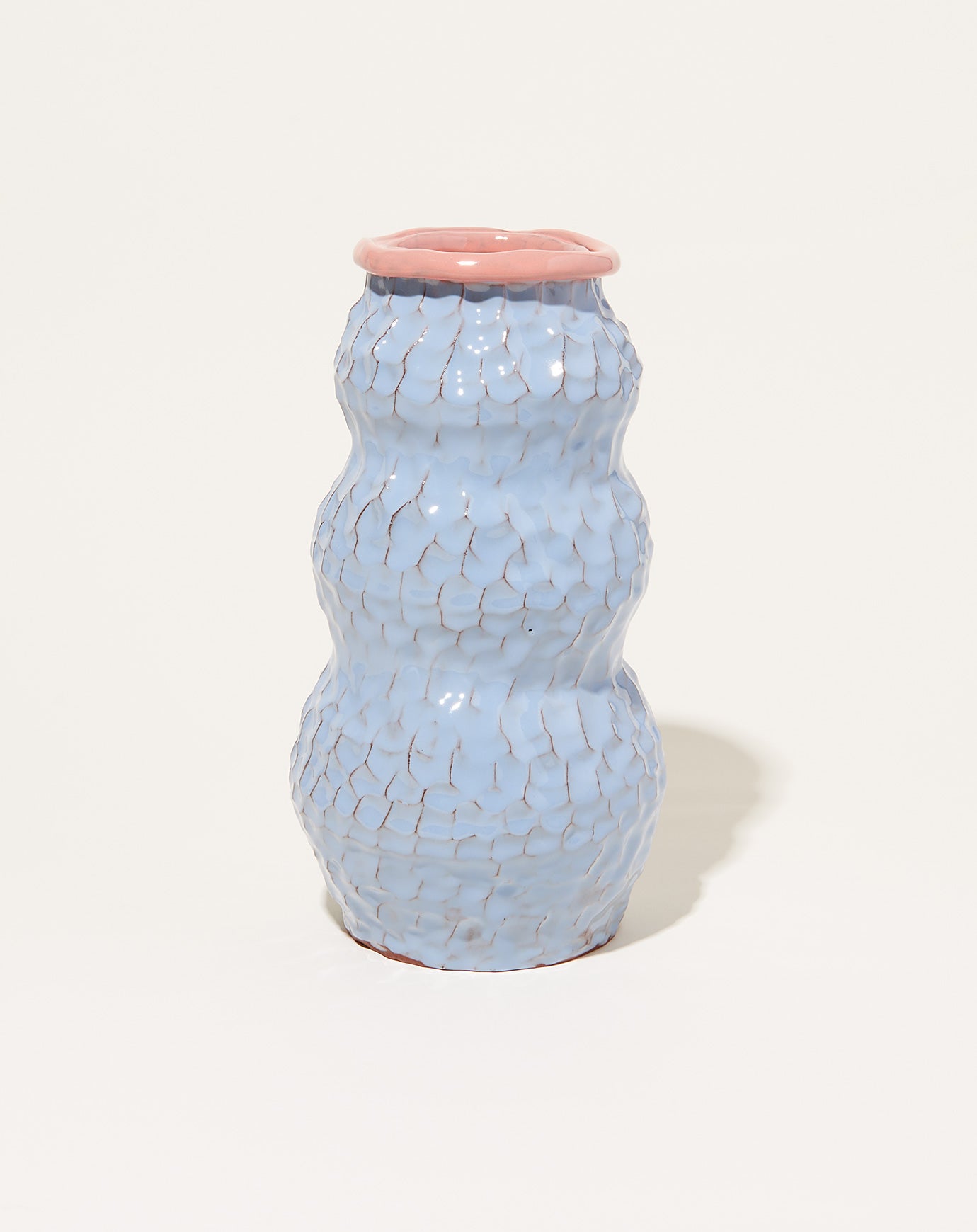 Sean Gerstley Snowman Vase in Denim and Coral