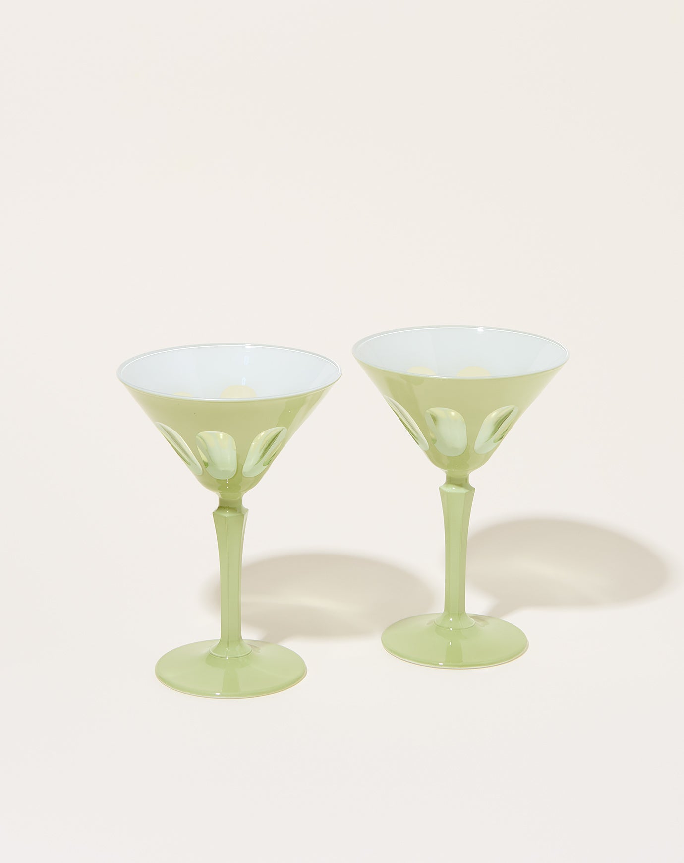 Sir Madam Rialto Glass Martini Set in Pale Sage
