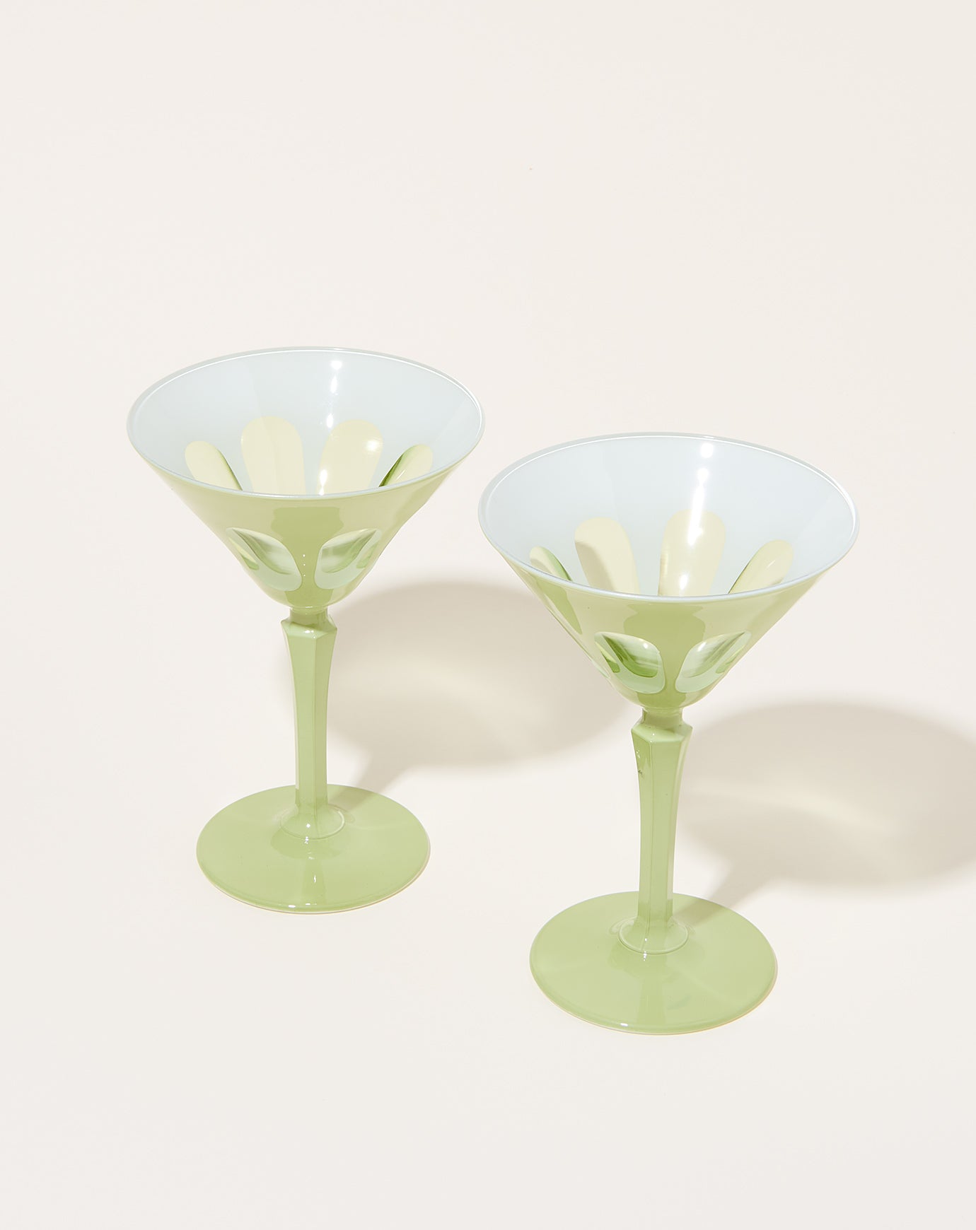 Sir Madam Rialto Glass Martini Set in Pale Sage