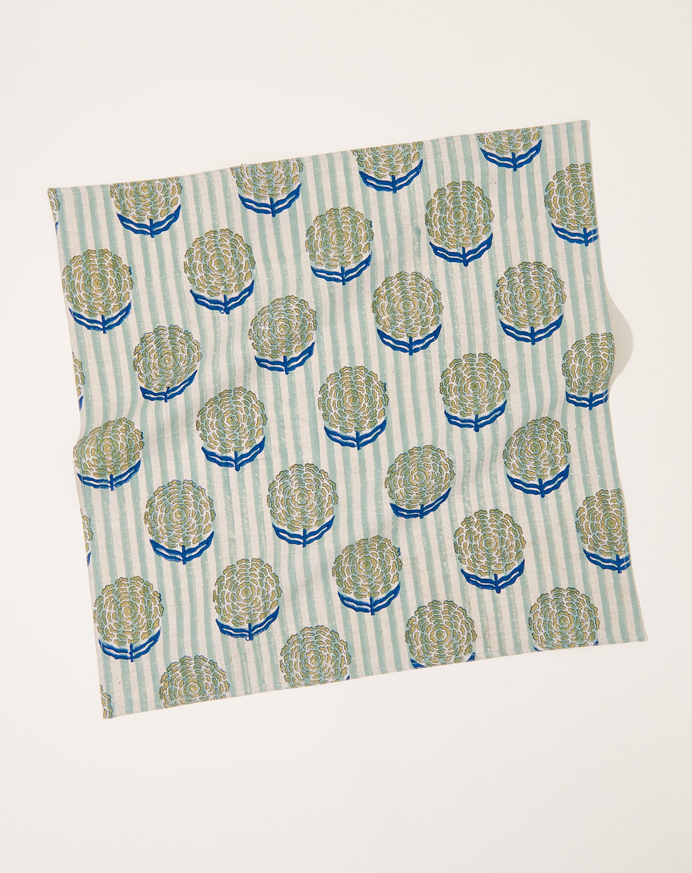 Soil to Studio Alisha Block Printed Table Napkins in Blue