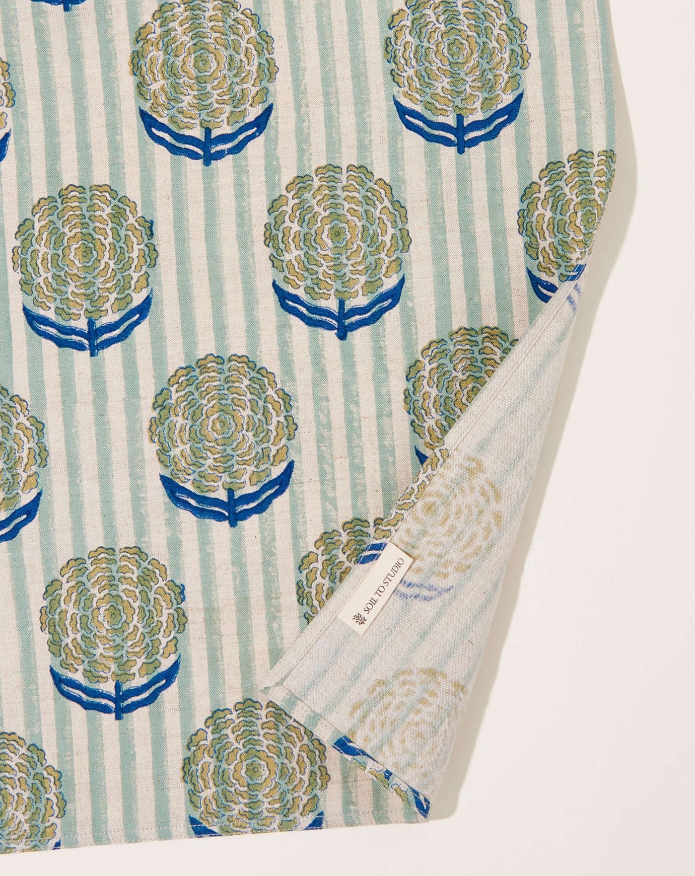 Soil to Studio Alisha Block Printed Table Napkins in Blue