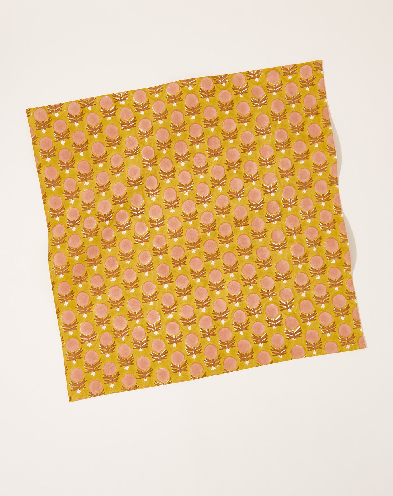 Soil to Studio Arohi Block Printed Table Napkins in Mustard