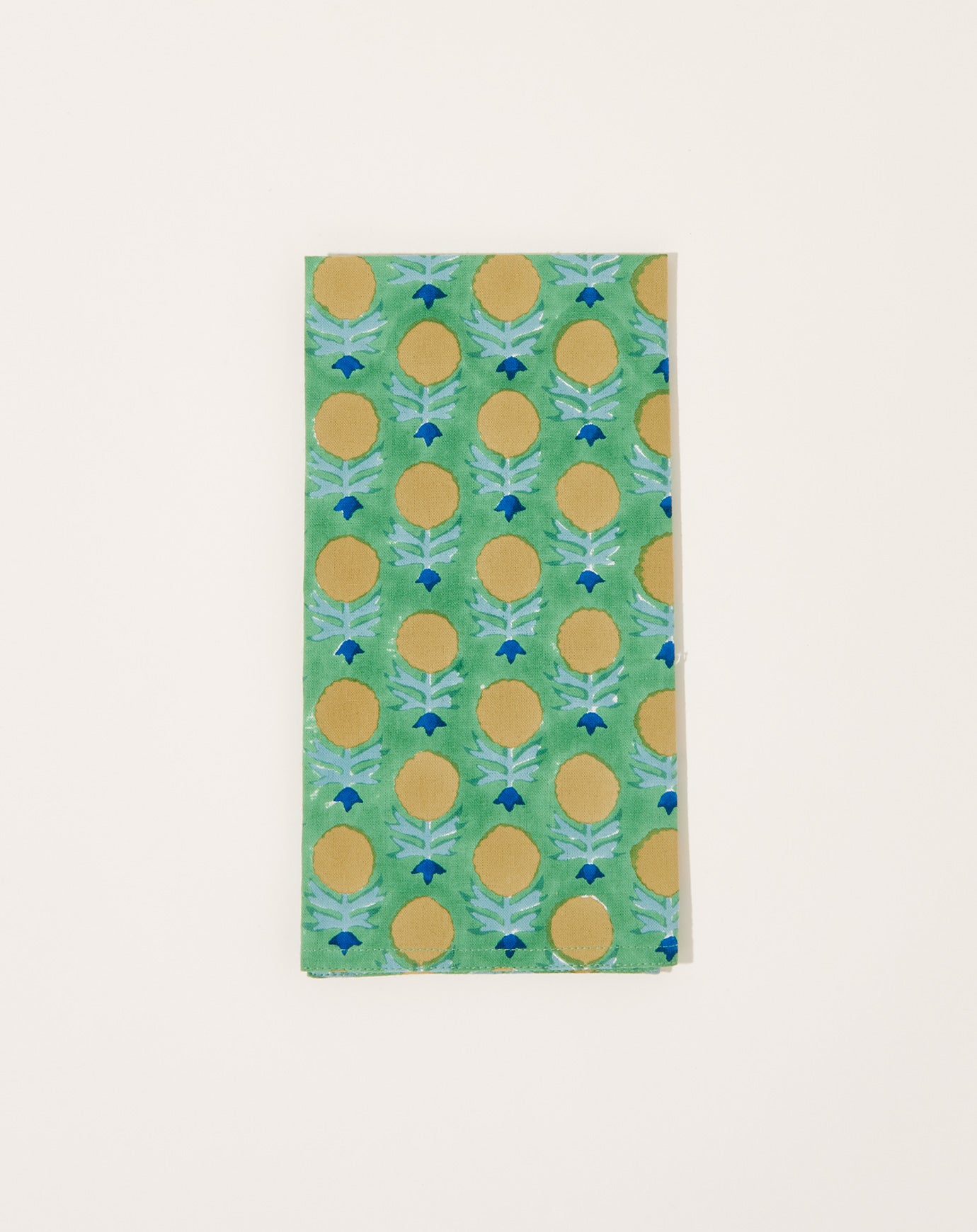 Soil to Studio Kesya Block Printed Table Napkins in Mint Green