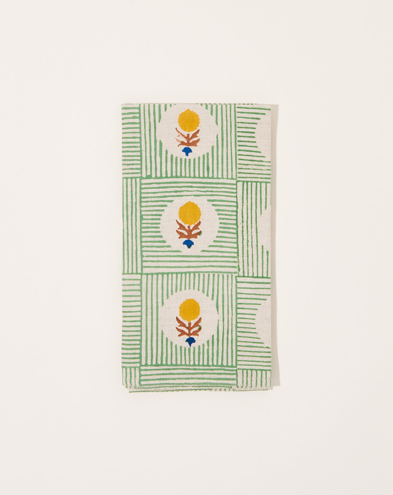 Soil to Studio Namita Block Printed Table Napkins in Green