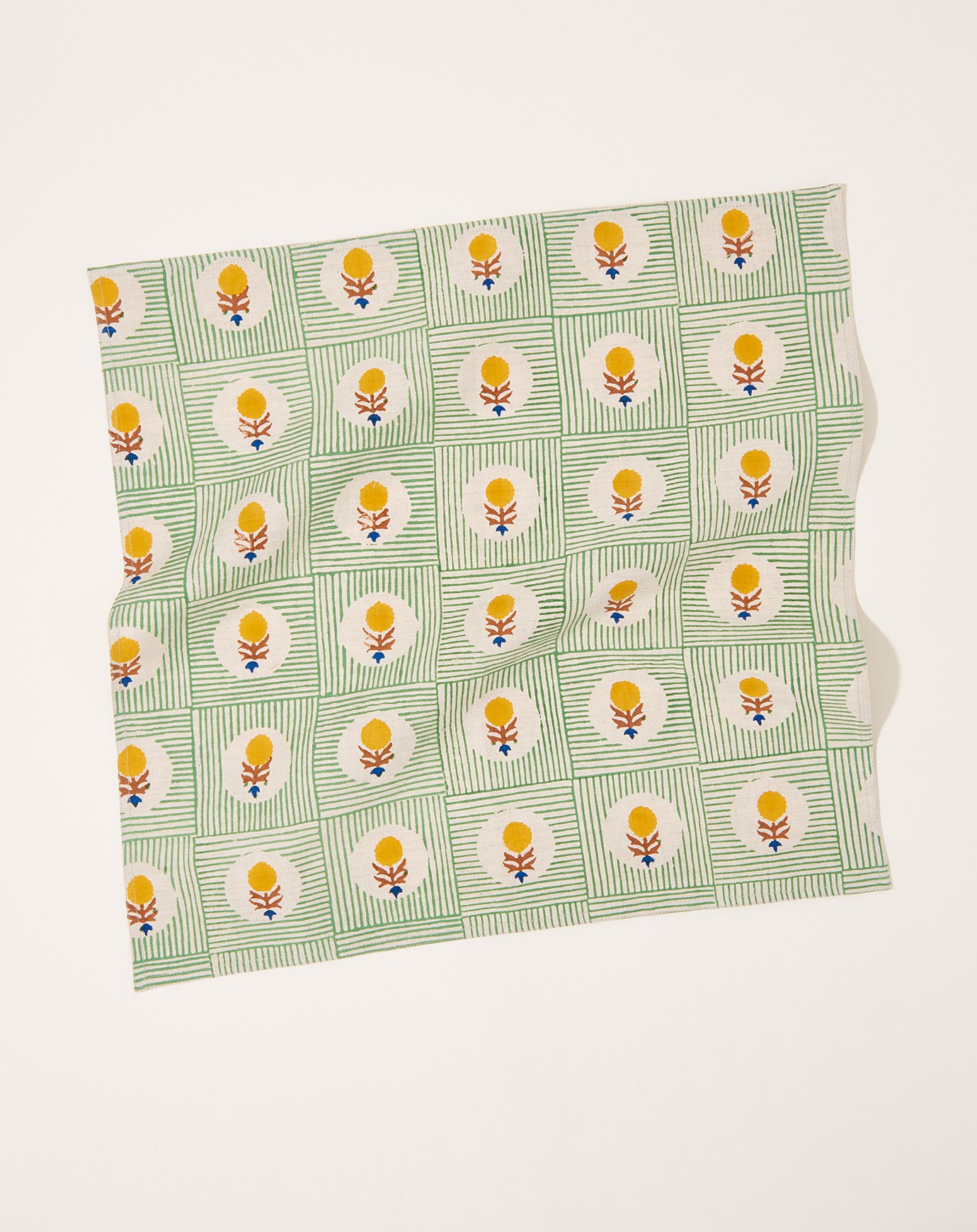 Soil to Studio Namita Block Printed Table Napkins in Green