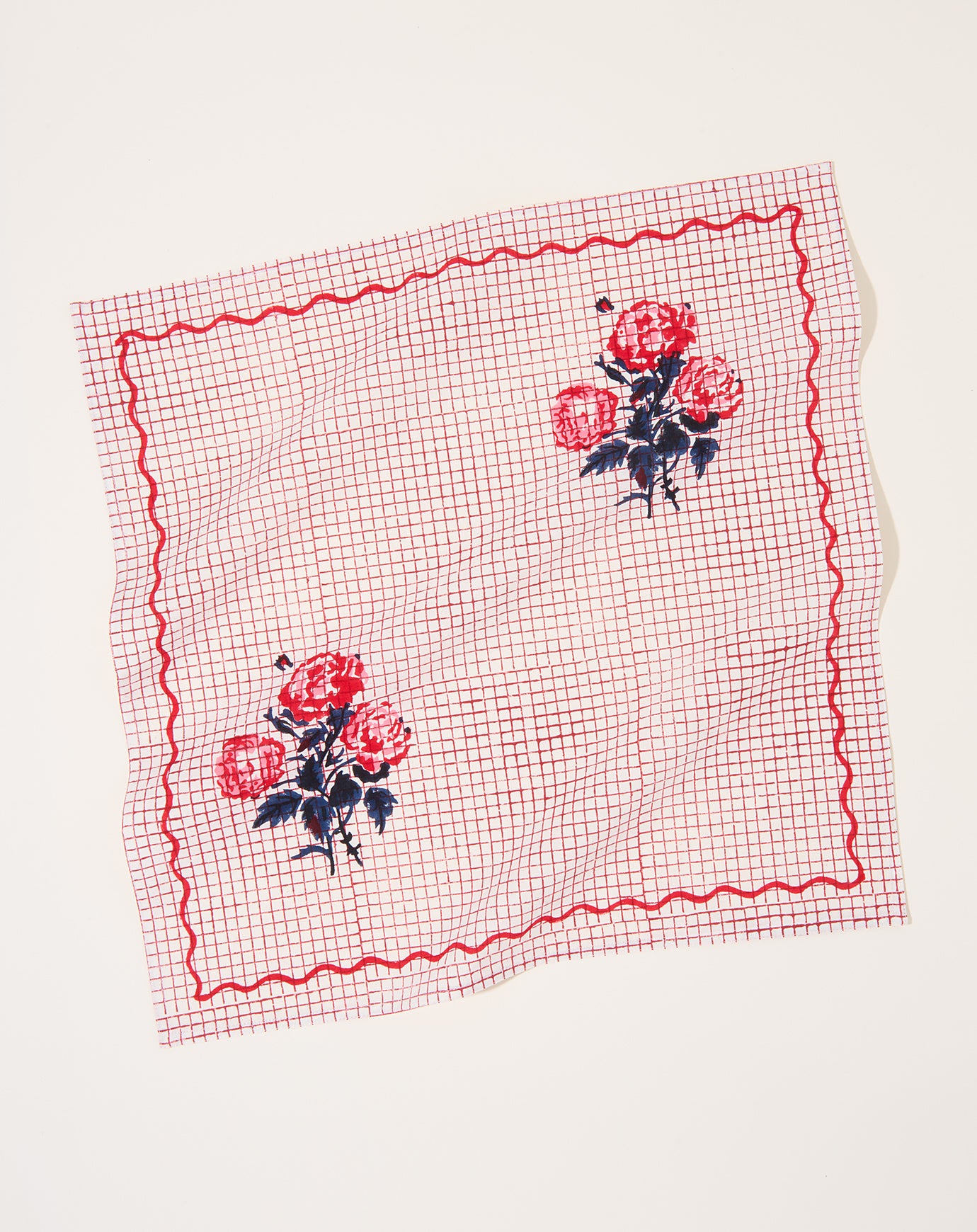 Soil to Studio Pari Block Printed Table Napkins in Red