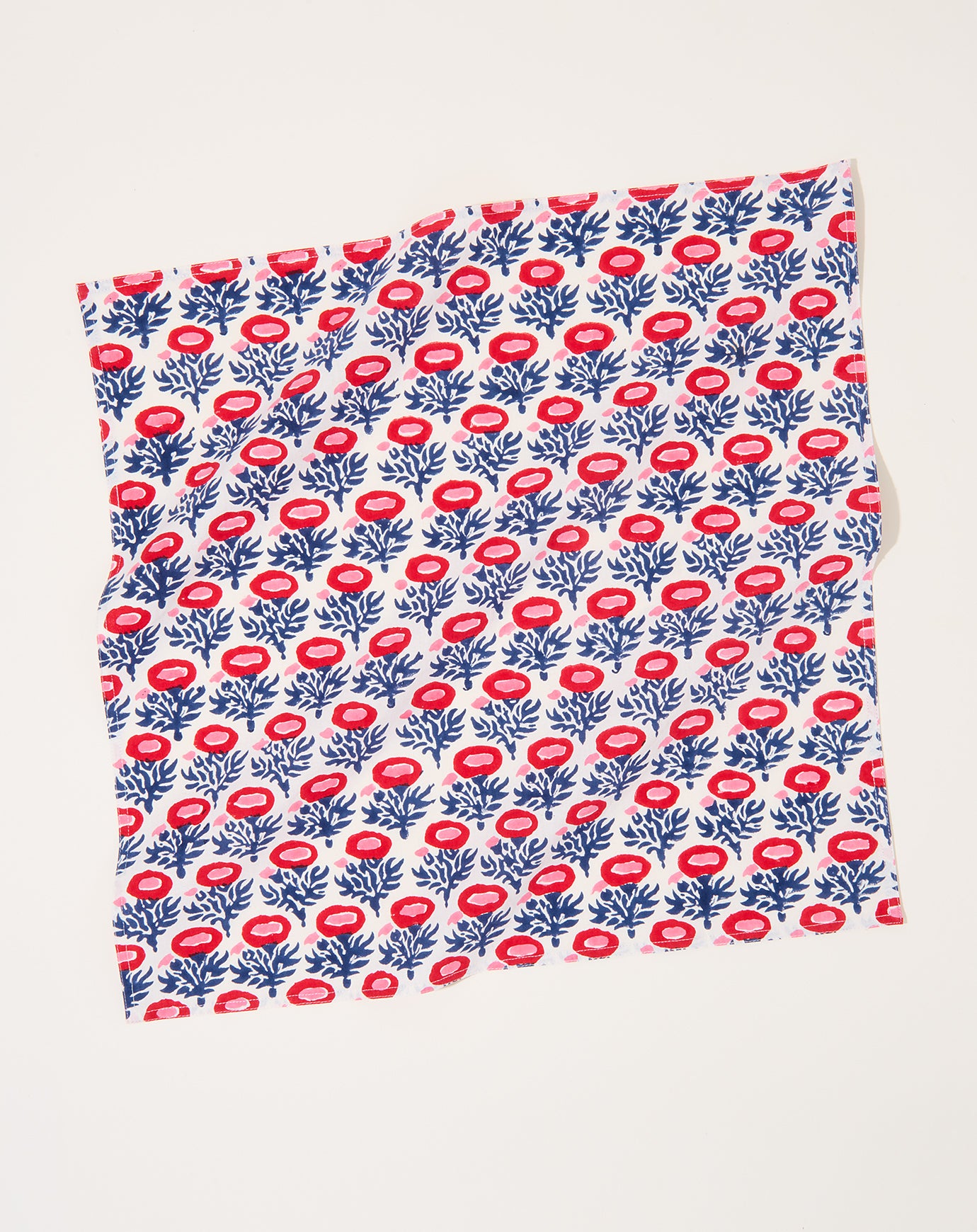 Soil to Studio Rumi Block Printed Table Napkins in Red