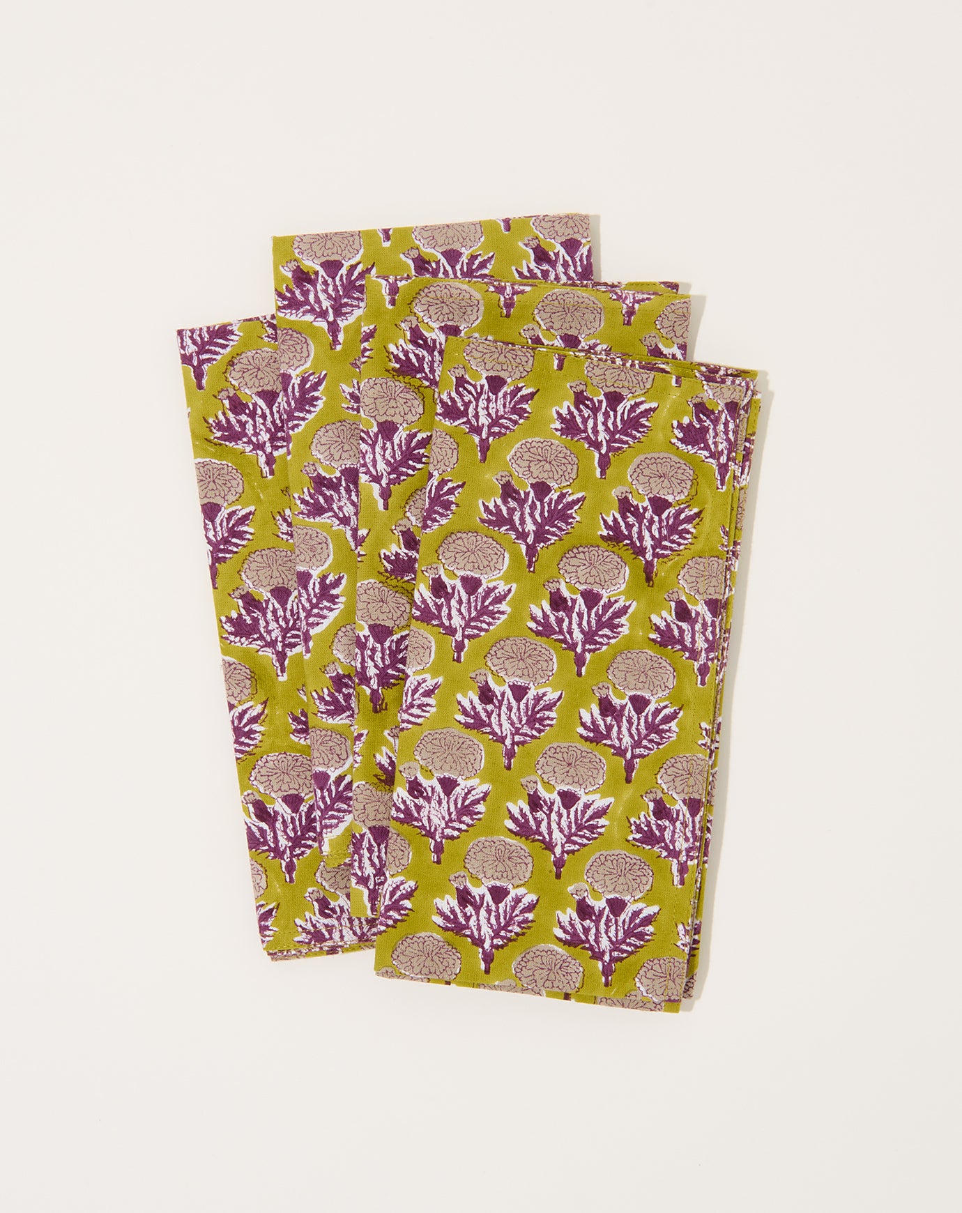 Soil to Studio Sonya Block Printed Table Napkins in Plum