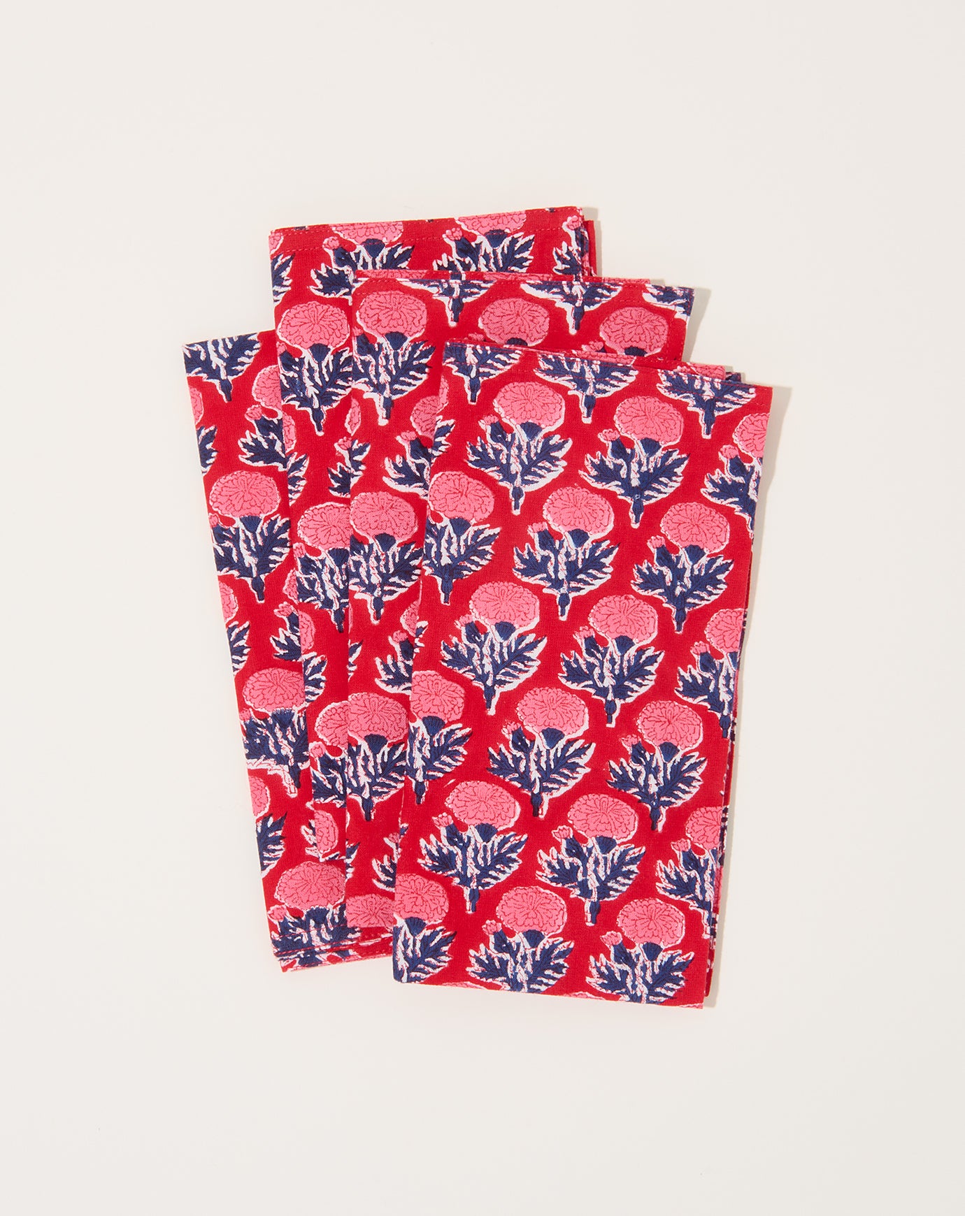 Soil to Studio Sonya Block Printed Table Napkins in Red
