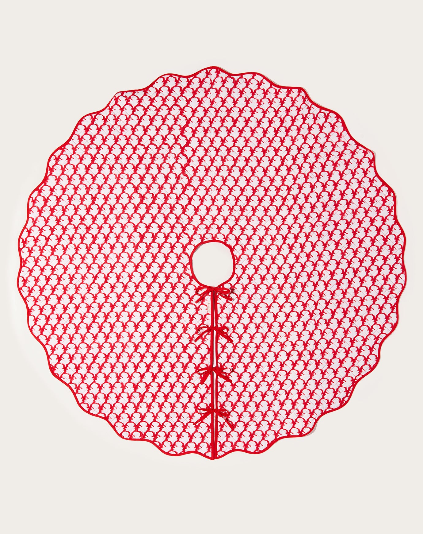 Soil to Studio Sonya Christmas Tree Skirt in Red