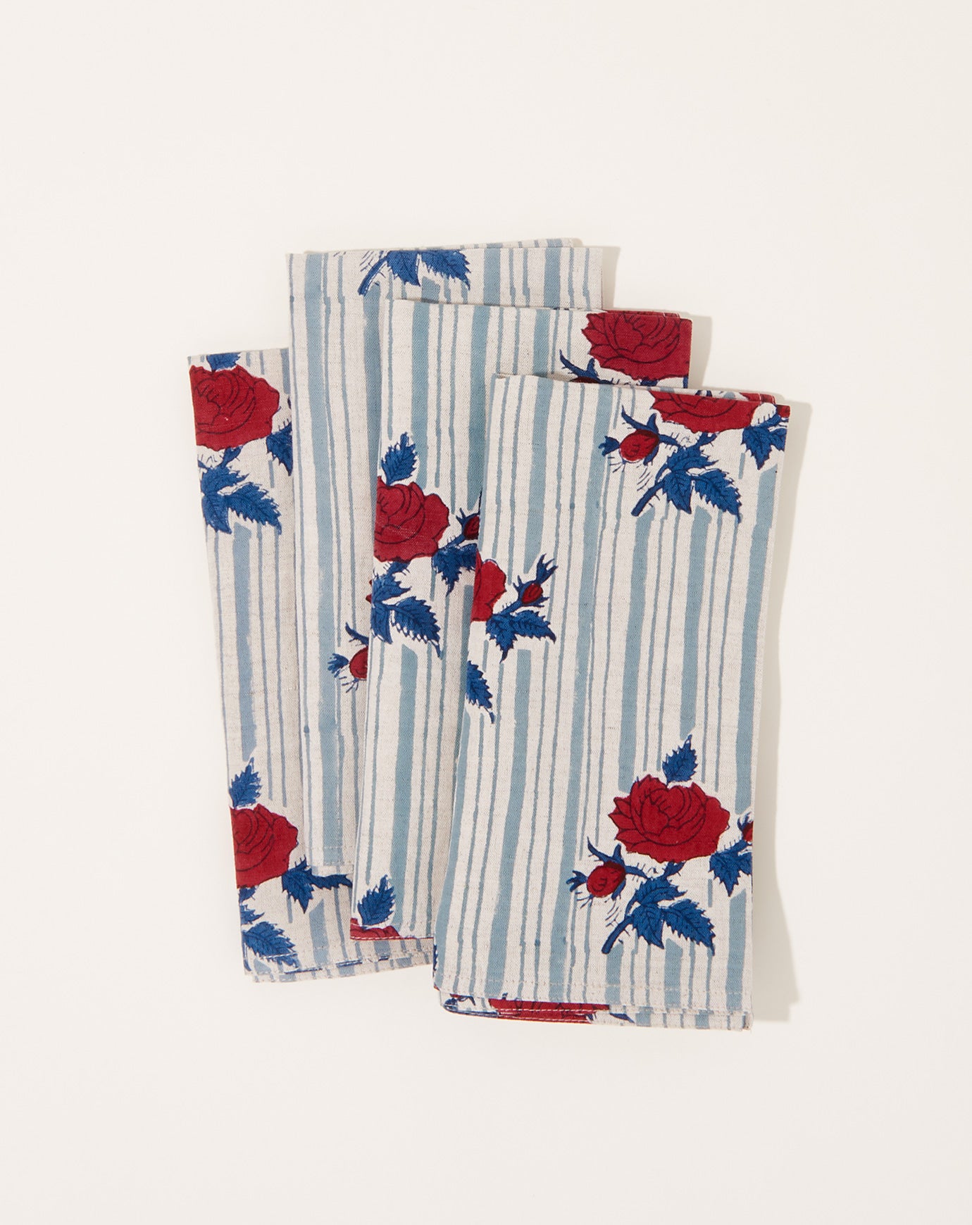 Soil to Studio Supriya Block Printed Table Napkins in Blue