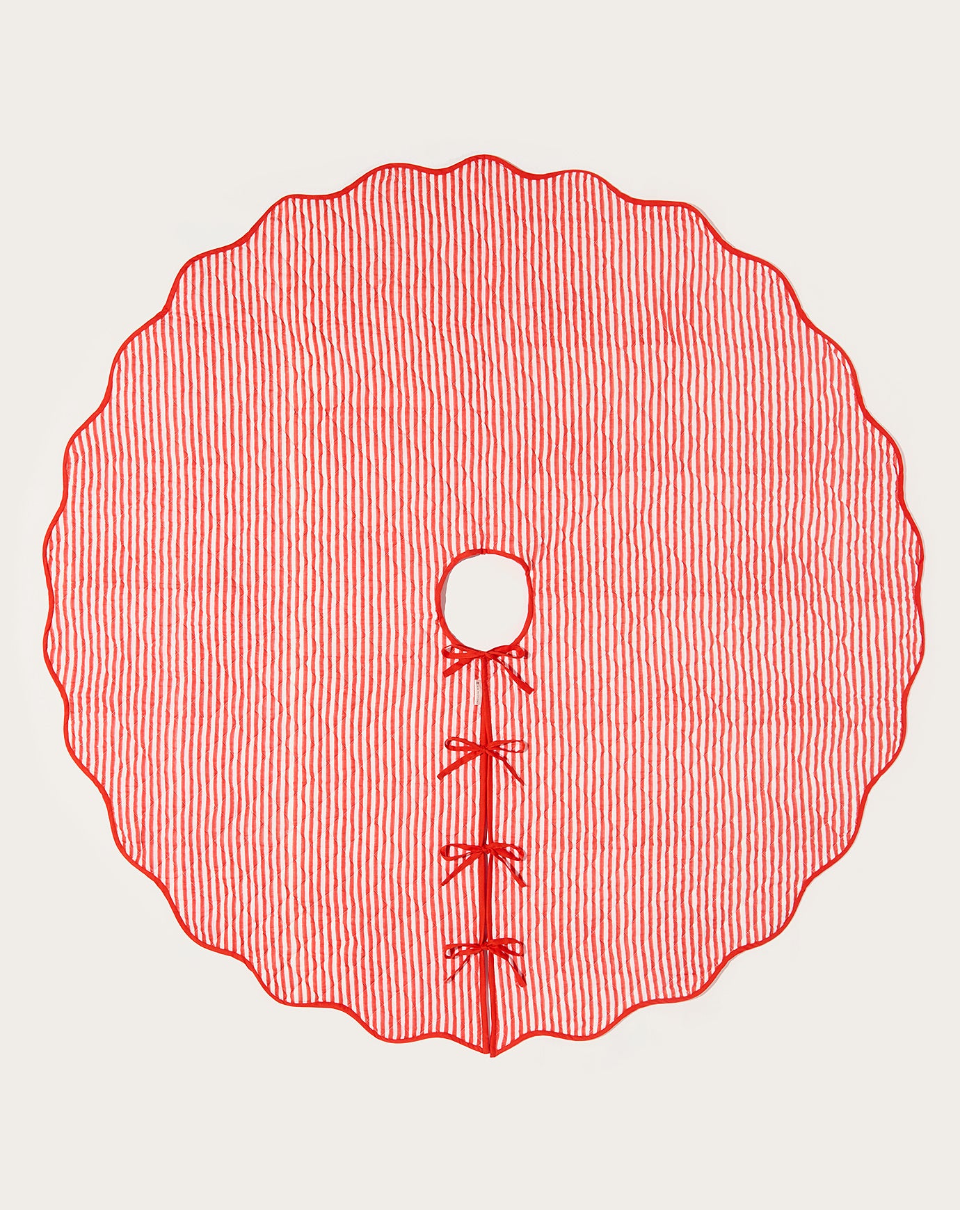 Soil to Studio Vipin Christmas Tree Skirt in Tomato Red