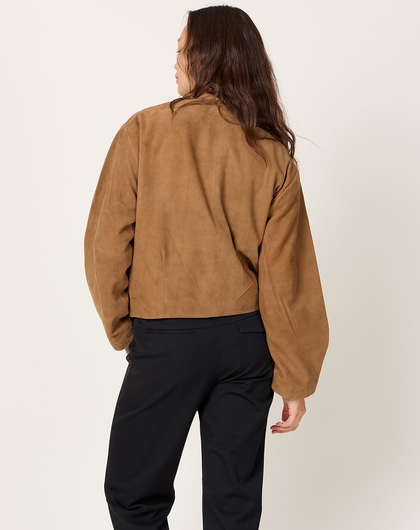 St. Agni Suede Utility Cocoon Bomber in Toffee