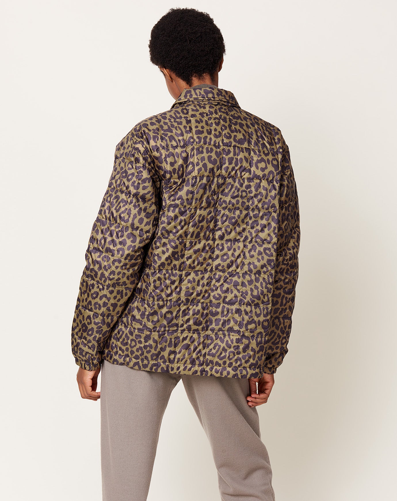 Taion Down Coach Jacket in Leopard