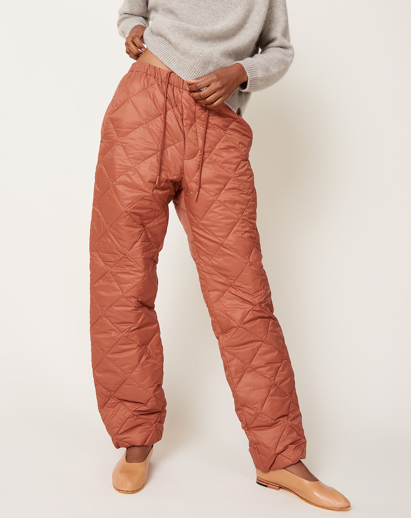 Taion Down Pants in Brick Brown