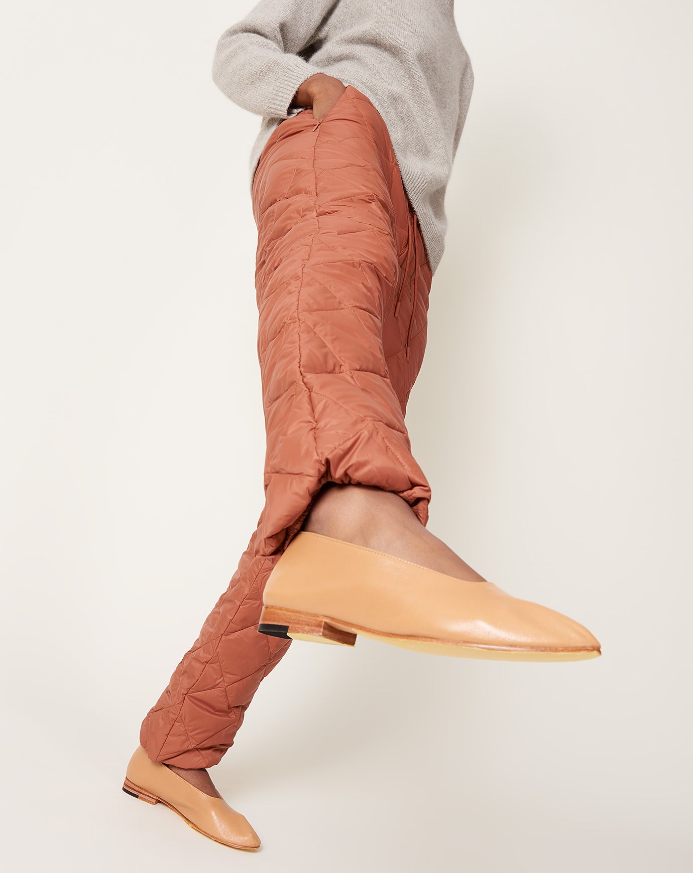 Taion Down Pants in Brick Brown