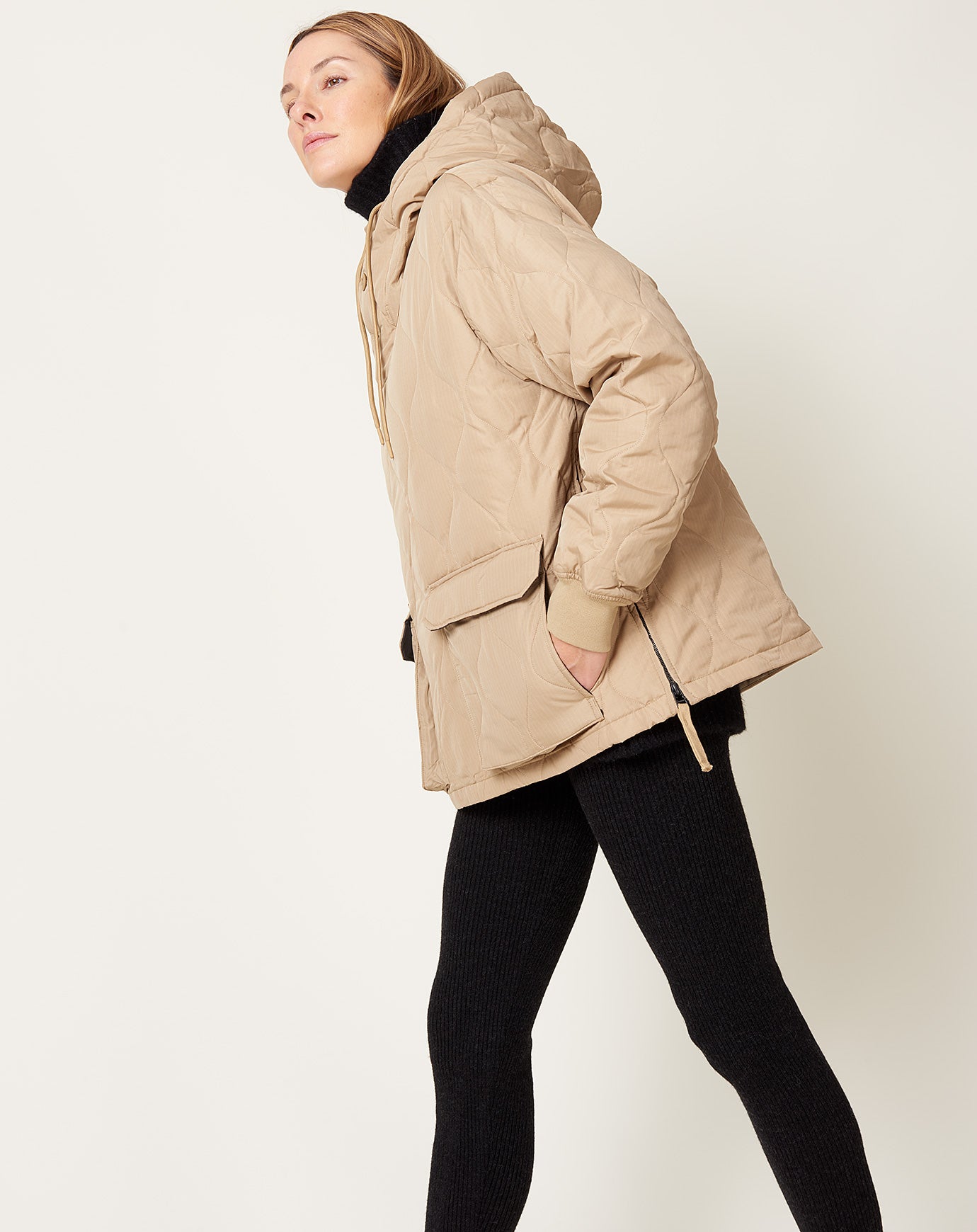 Taion Military Pull Over Hoodie in Coyote