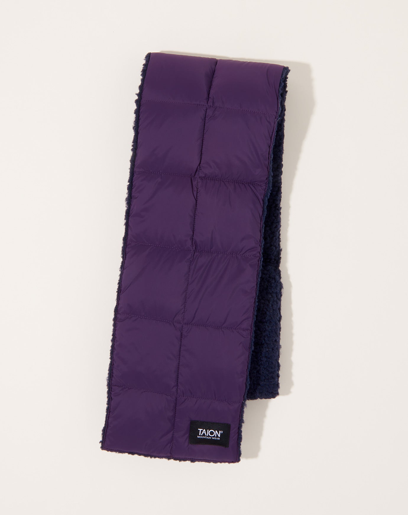 Taion Reversible Mountain Down X BOA Scarf in Dark Purple & Navy