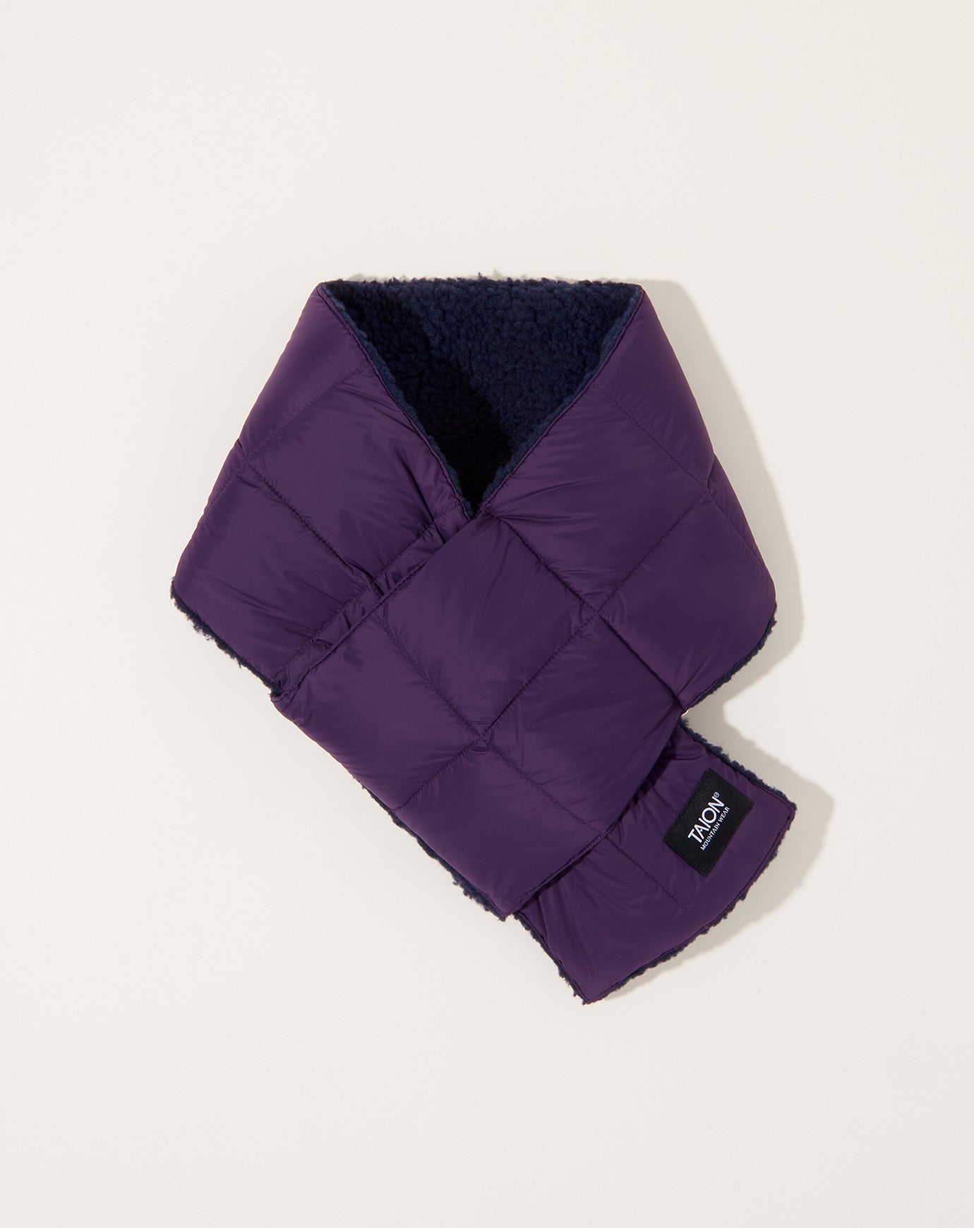 Taion Reversible Mountain Down X BOA Scarf in Dark Purple & Navy