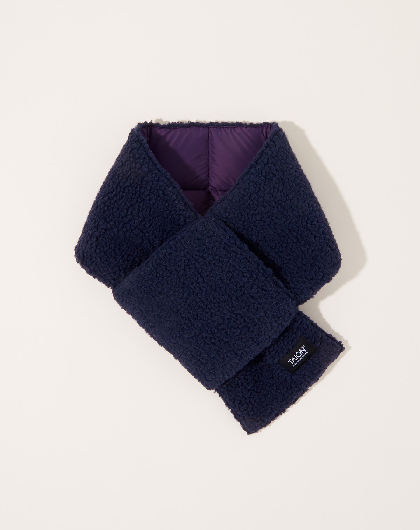 Taion Reversible Mountain Down X BOA Scarf in Dark Purple & Navy