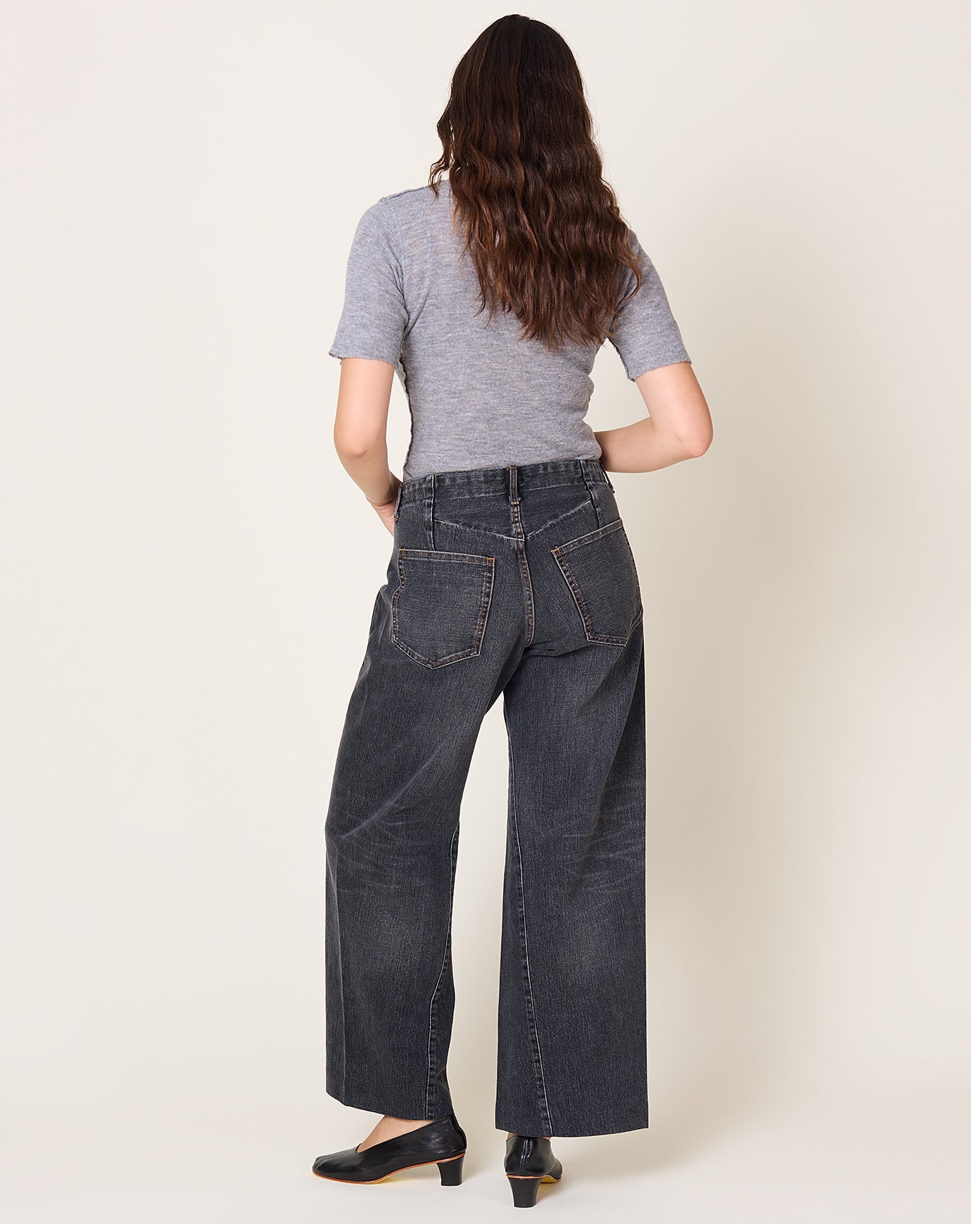 Tanaka Boy Jean Trousers in Dark Grey
