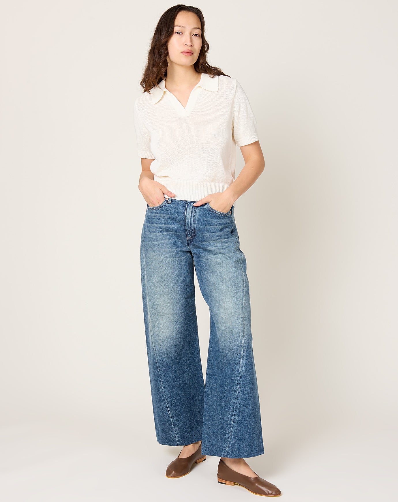 Tanaka Boy Jean Trousers in Vintage Mid Blue