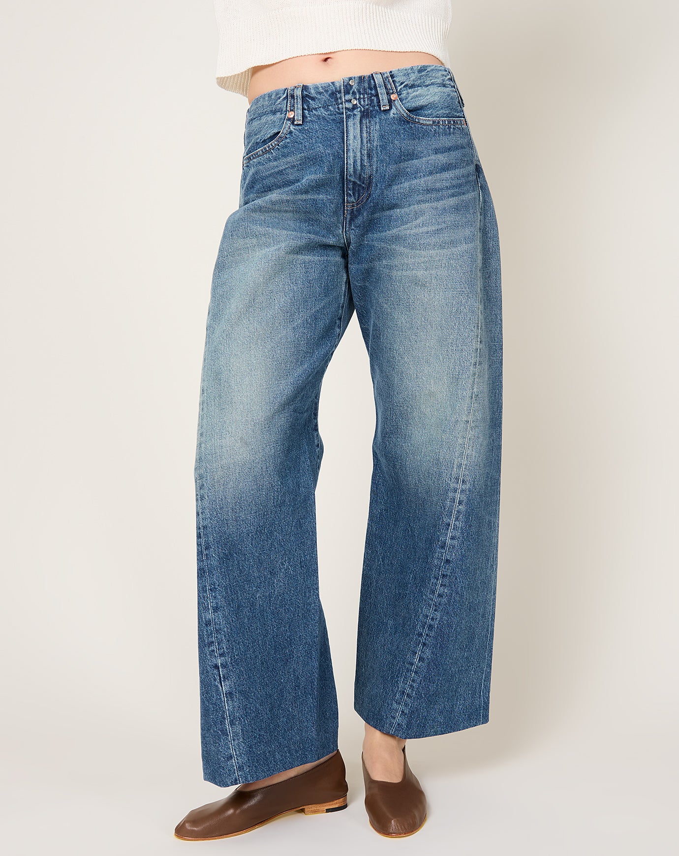 Tanaka Boy Jean Trousers in Vintage Mid Blue