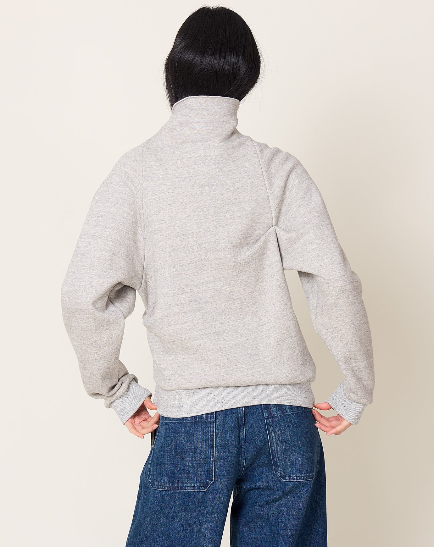 Tanaka Drape Sweatshirt in Heather Grey
