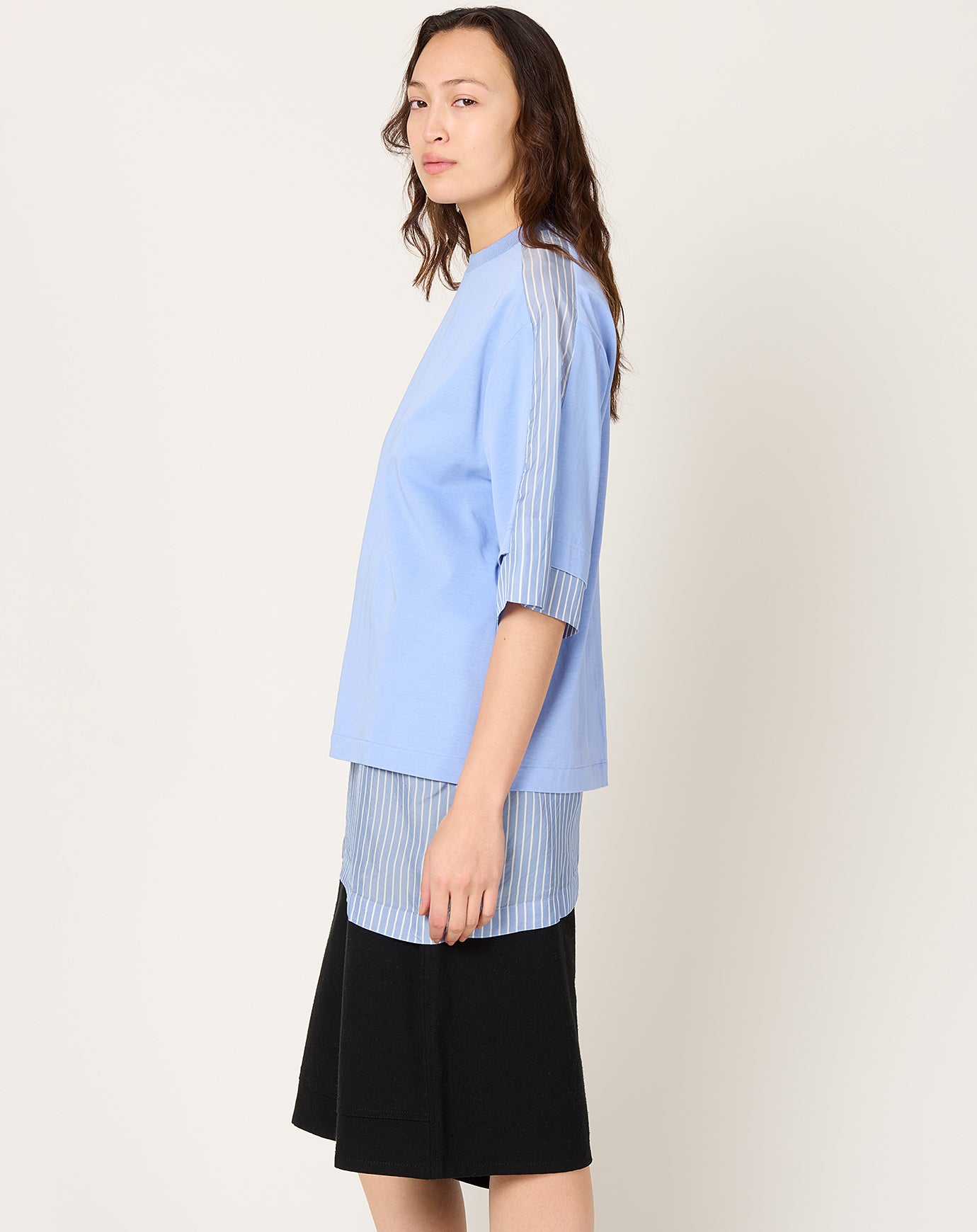 TOGA Archives Cotton Jersey T-Shirt in Light Blue