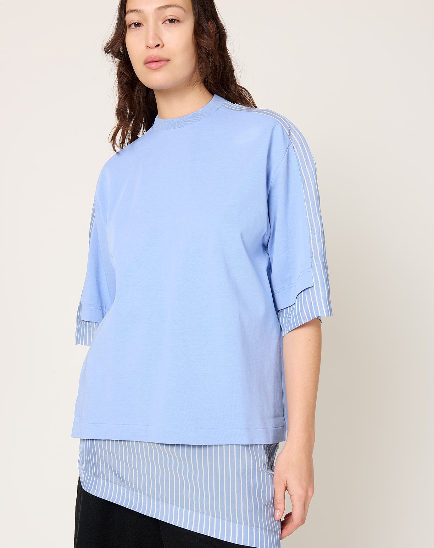 TOGA Archives Cotton Jersey T-Shirt in Light Blue