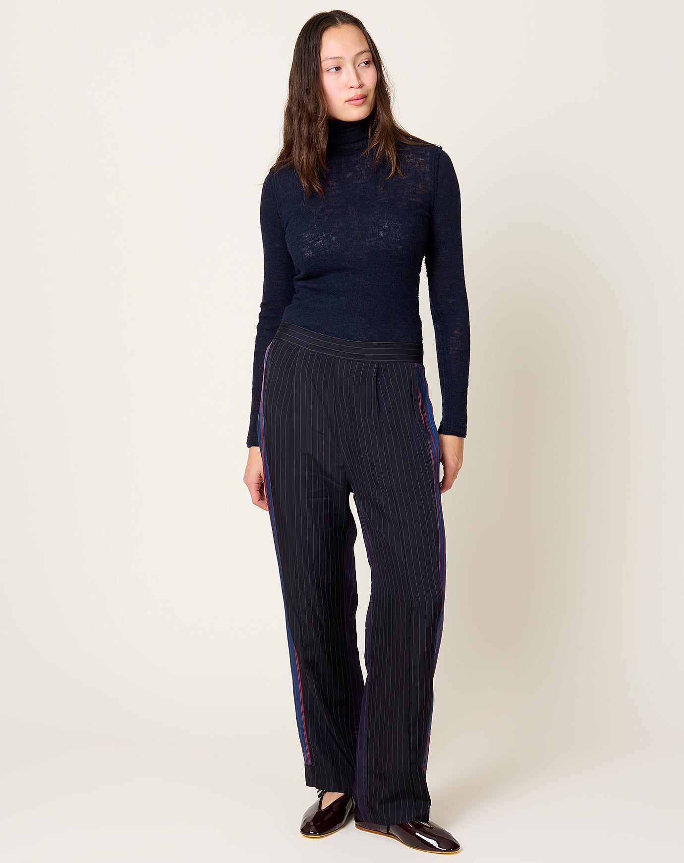 TOGA Archives Cupra Stripe Pant in Navy