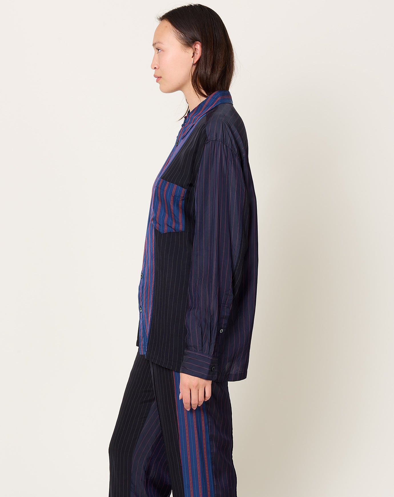 TOGA Archives Cupra Stripe Shirt in Navy