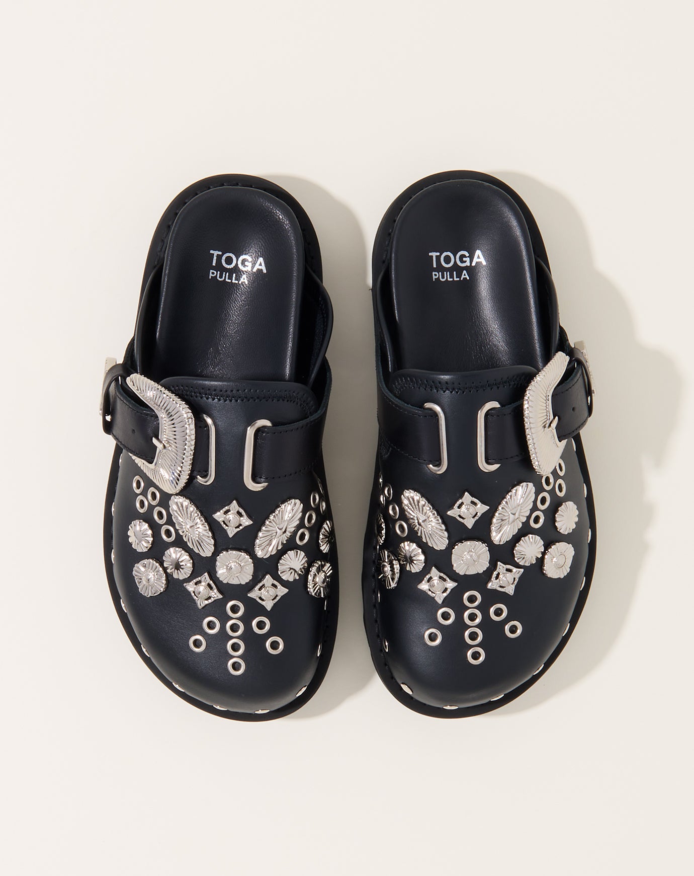 TOGA Archives Eyelet Metal Sabot in Black