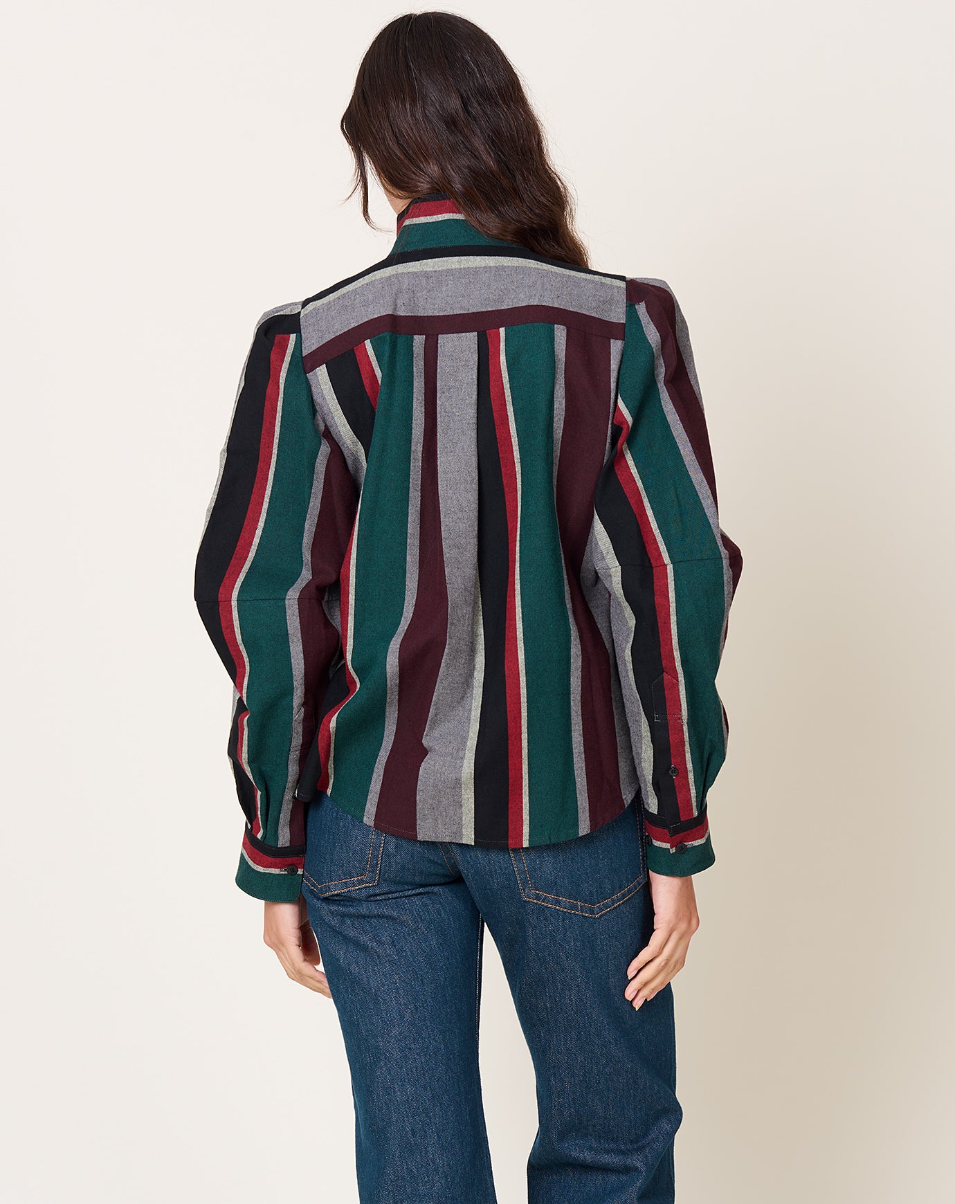 TOGA Archives Flannel Striped Shirt in Green