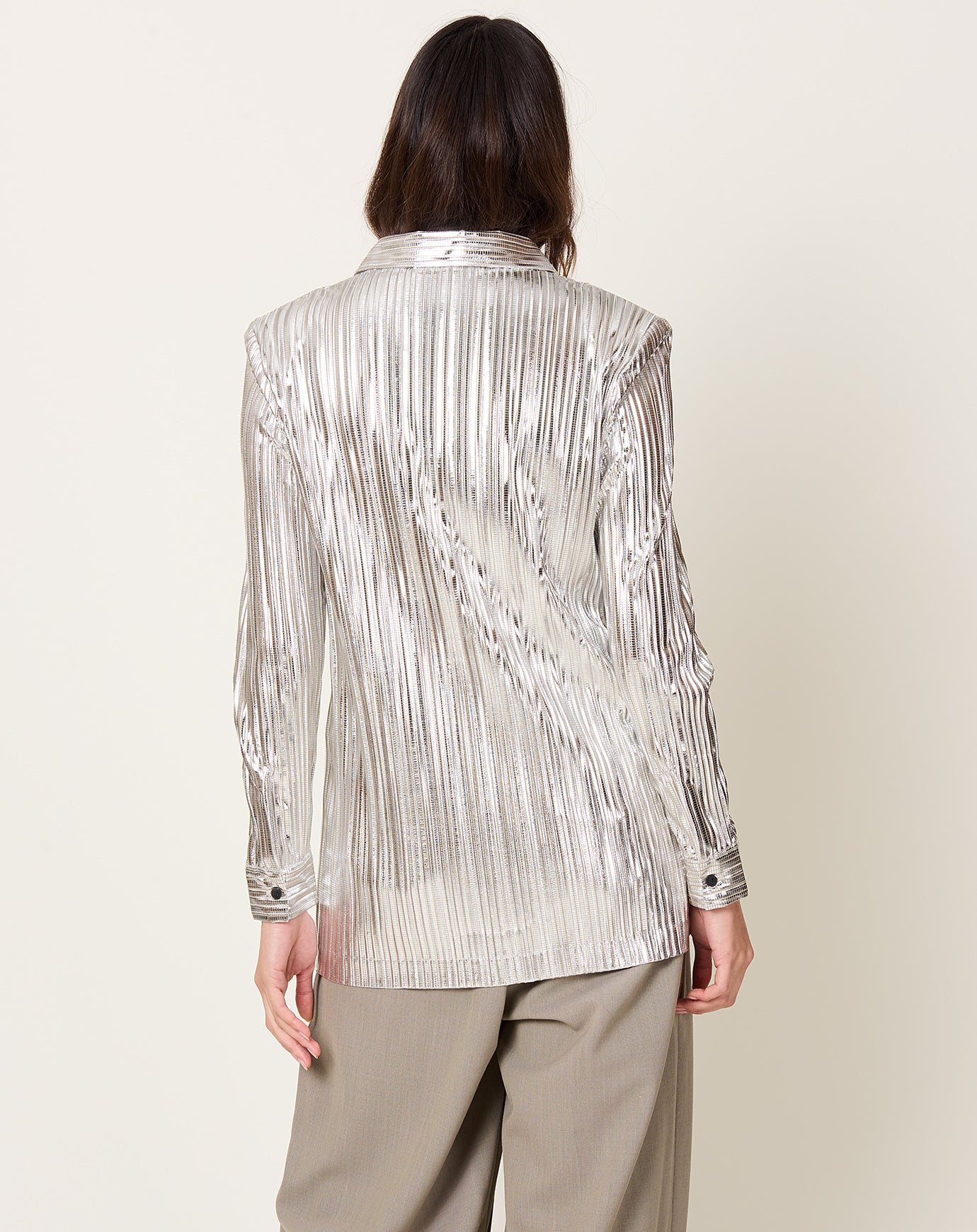 TOGA Archives Folio Print Polo Shirt in Silver