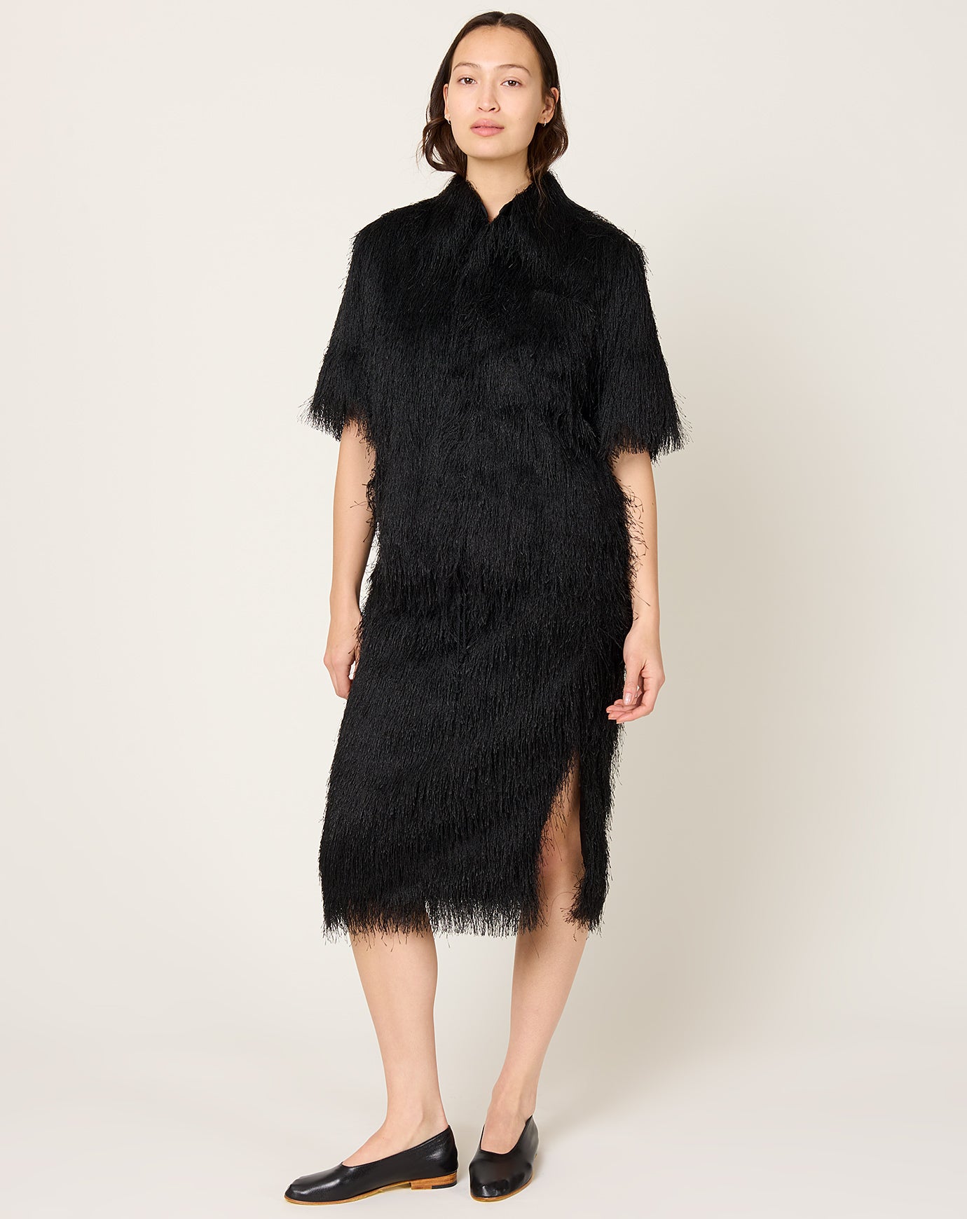 TOGA Archives Fringe S/S Shirt in Black