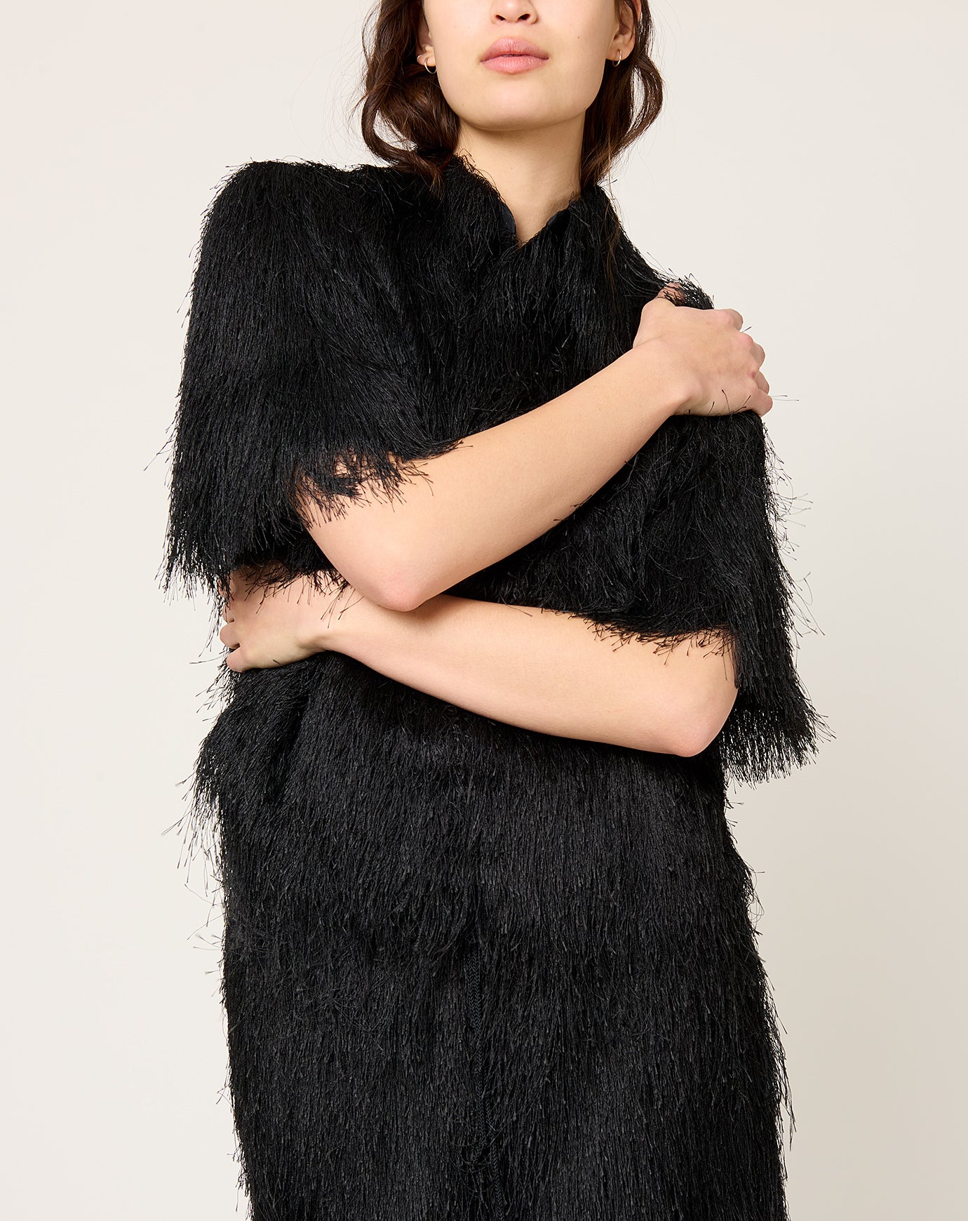 TOGA Archives Fringe S/S Shirt in Black