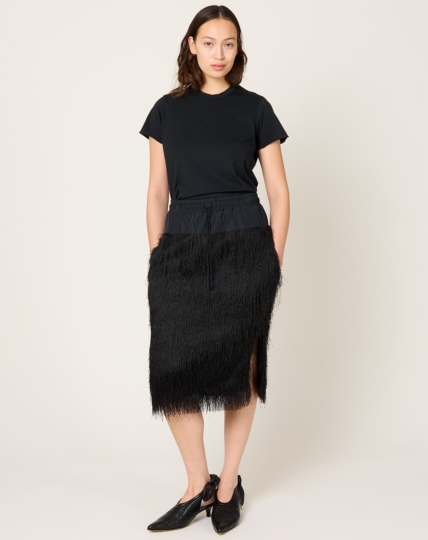 TOGA Archives Fringe Skirt in Black