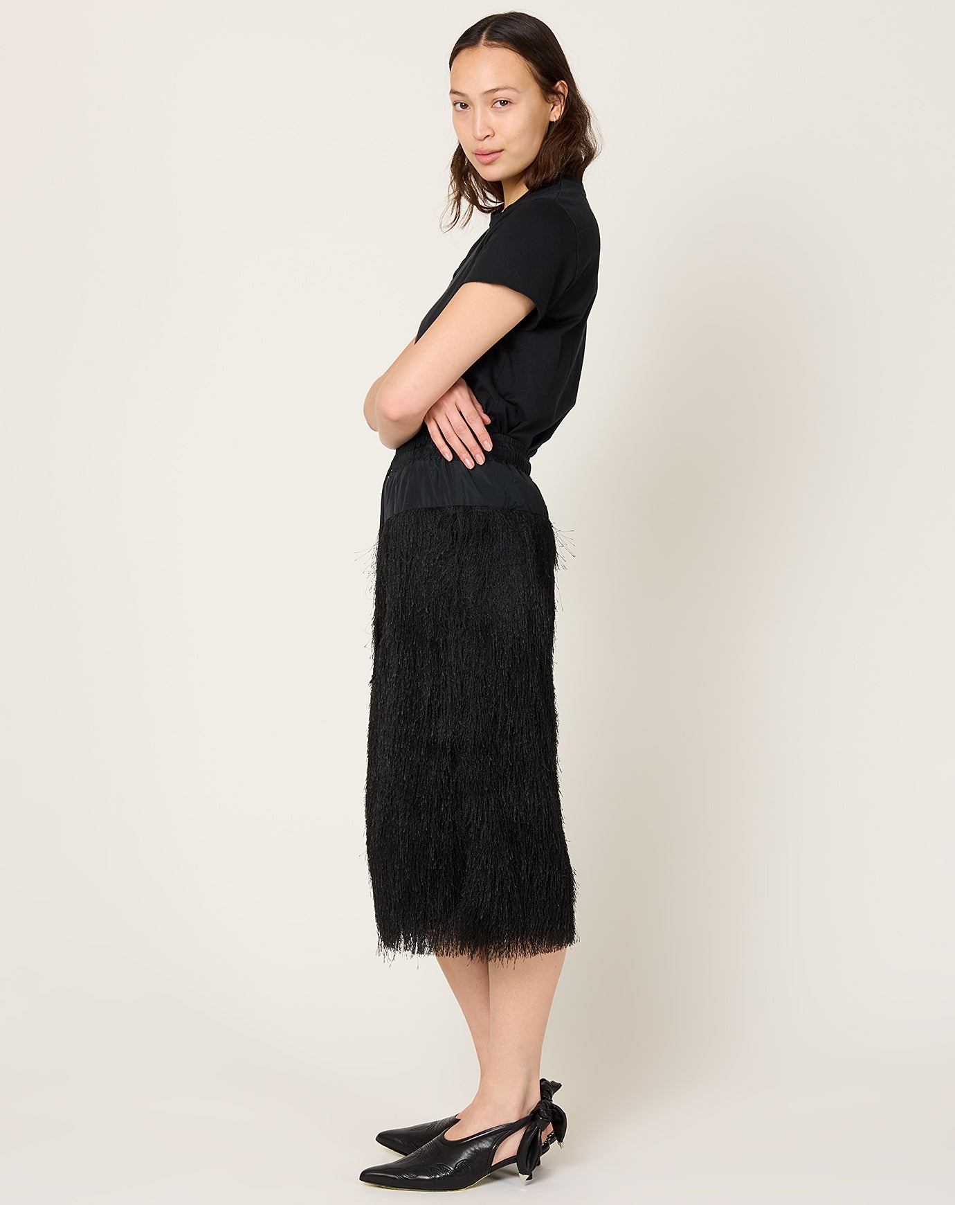 TOGA Archives Fringe Skirt in Black