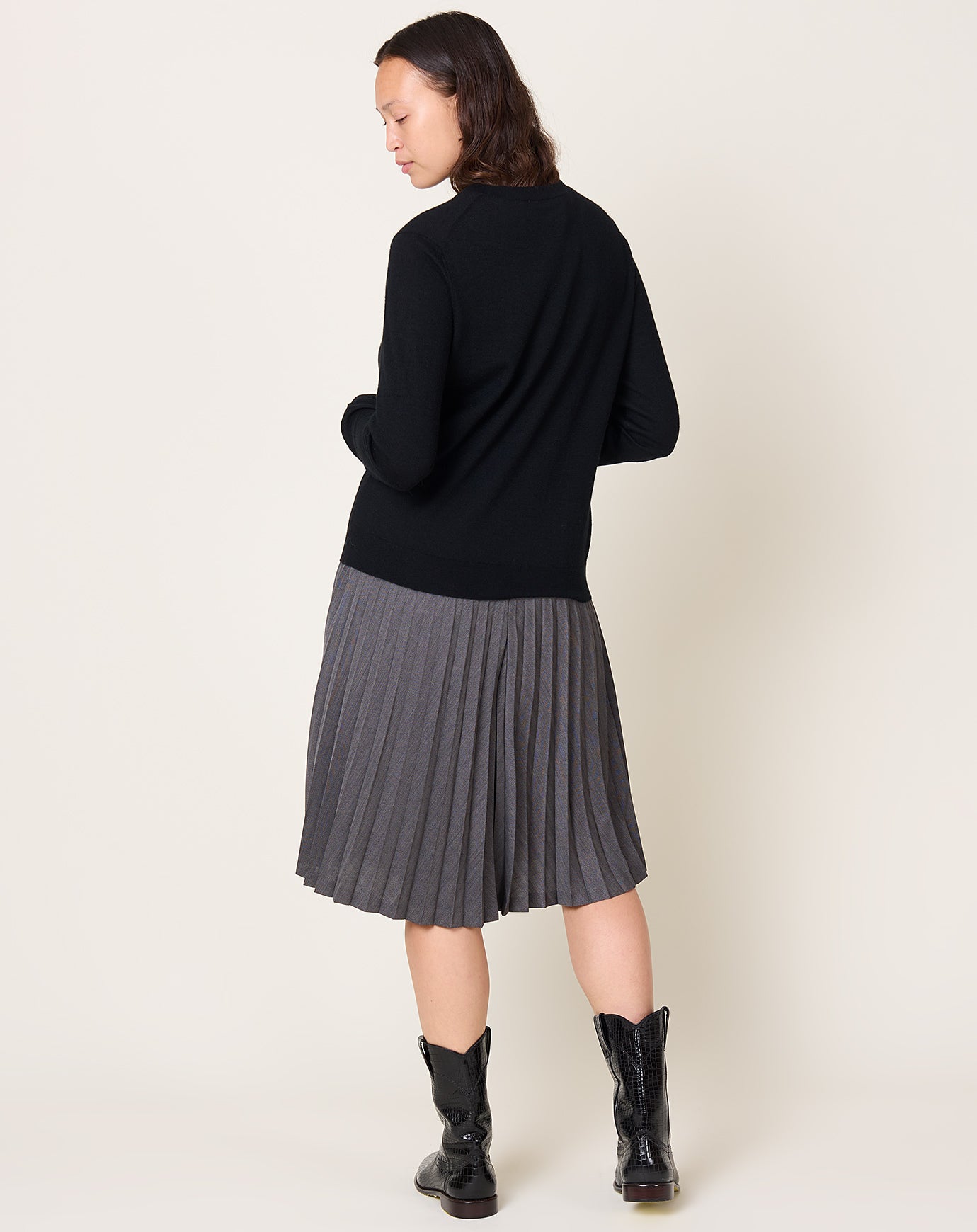 TOGA Archives Herringbone Pleated Shorts in Grey