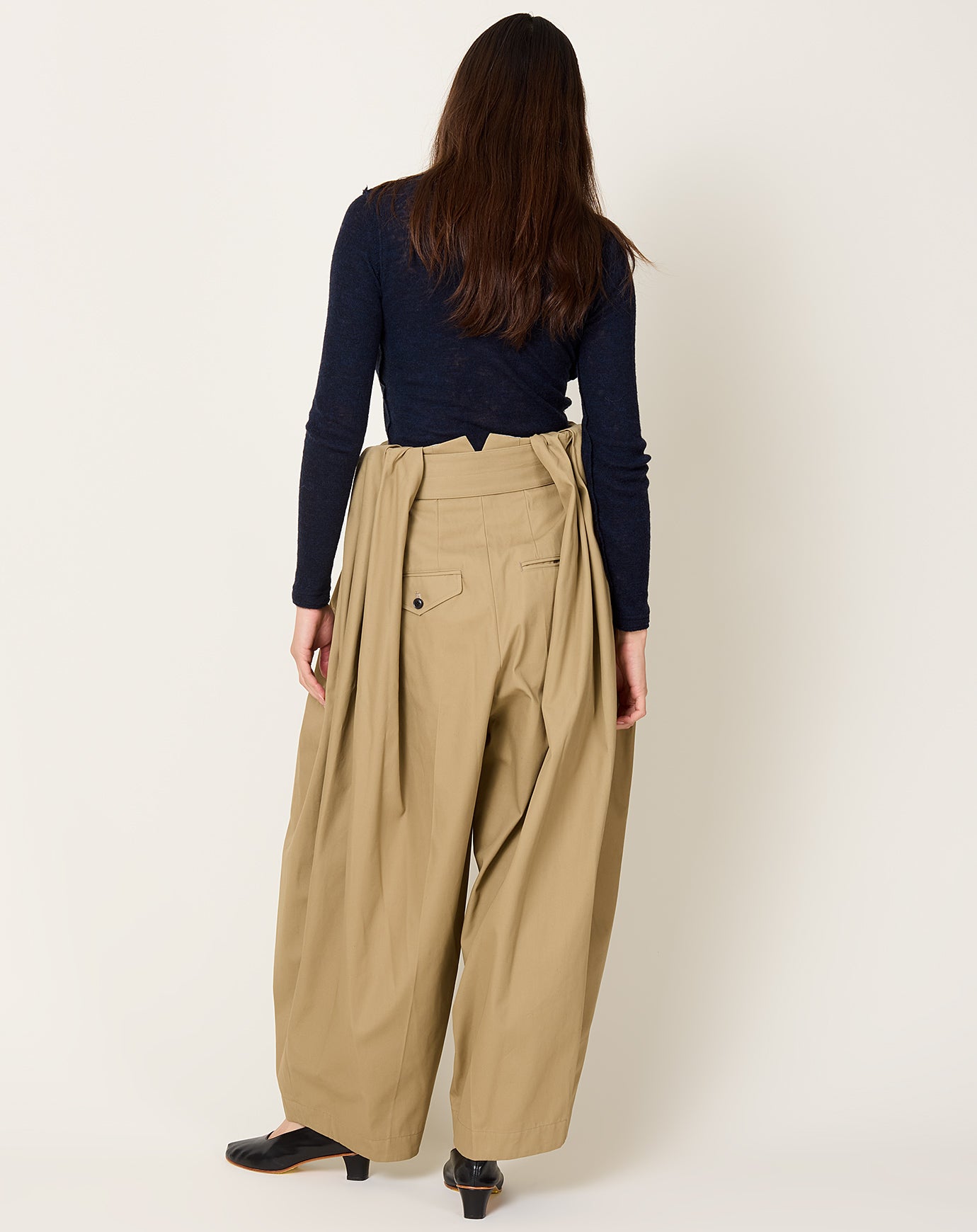 TOGA Archives High Twist Twill Wide Pants in Beige