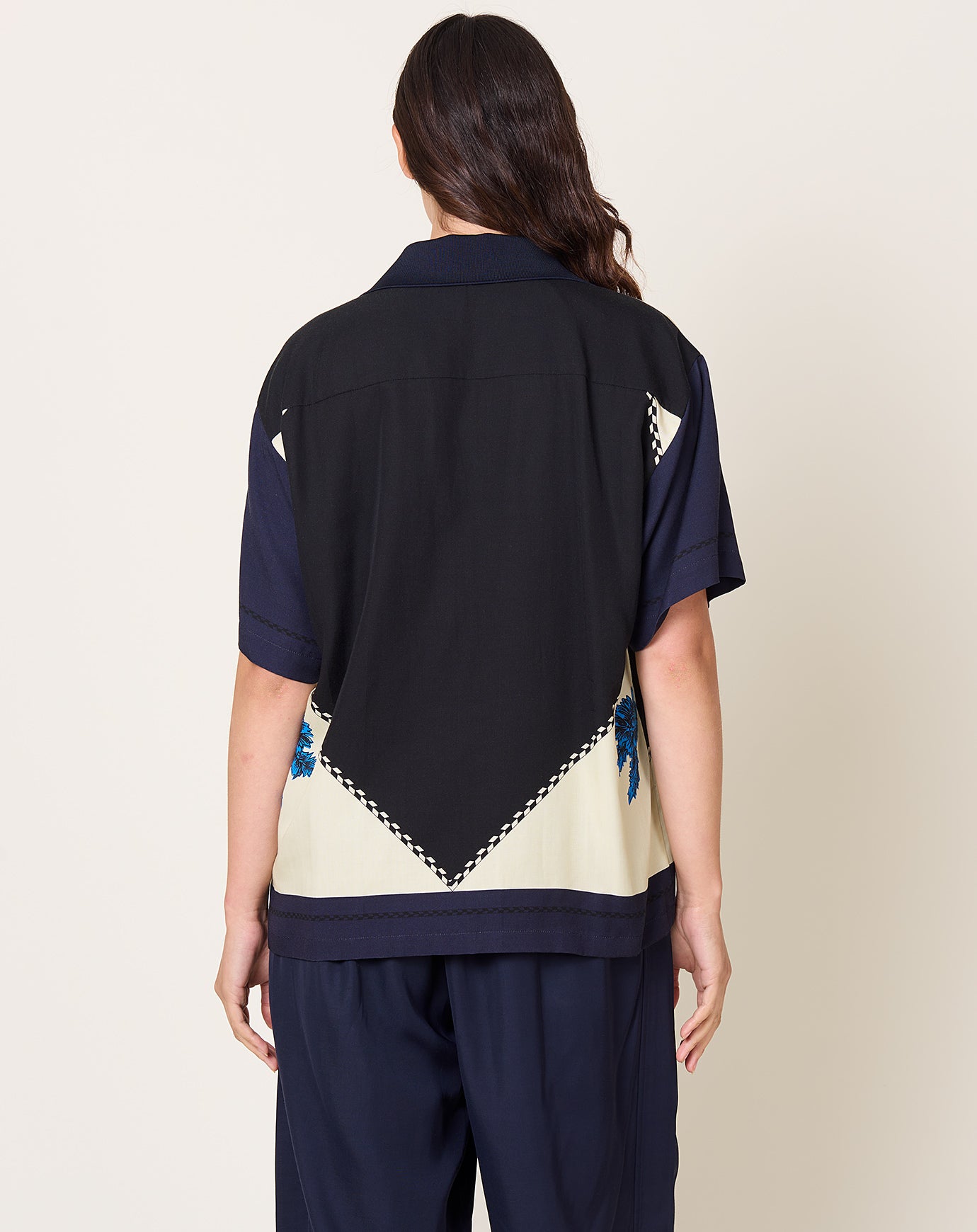 TOGA Archives Inner Print Short Sleeve Shirt in Navy