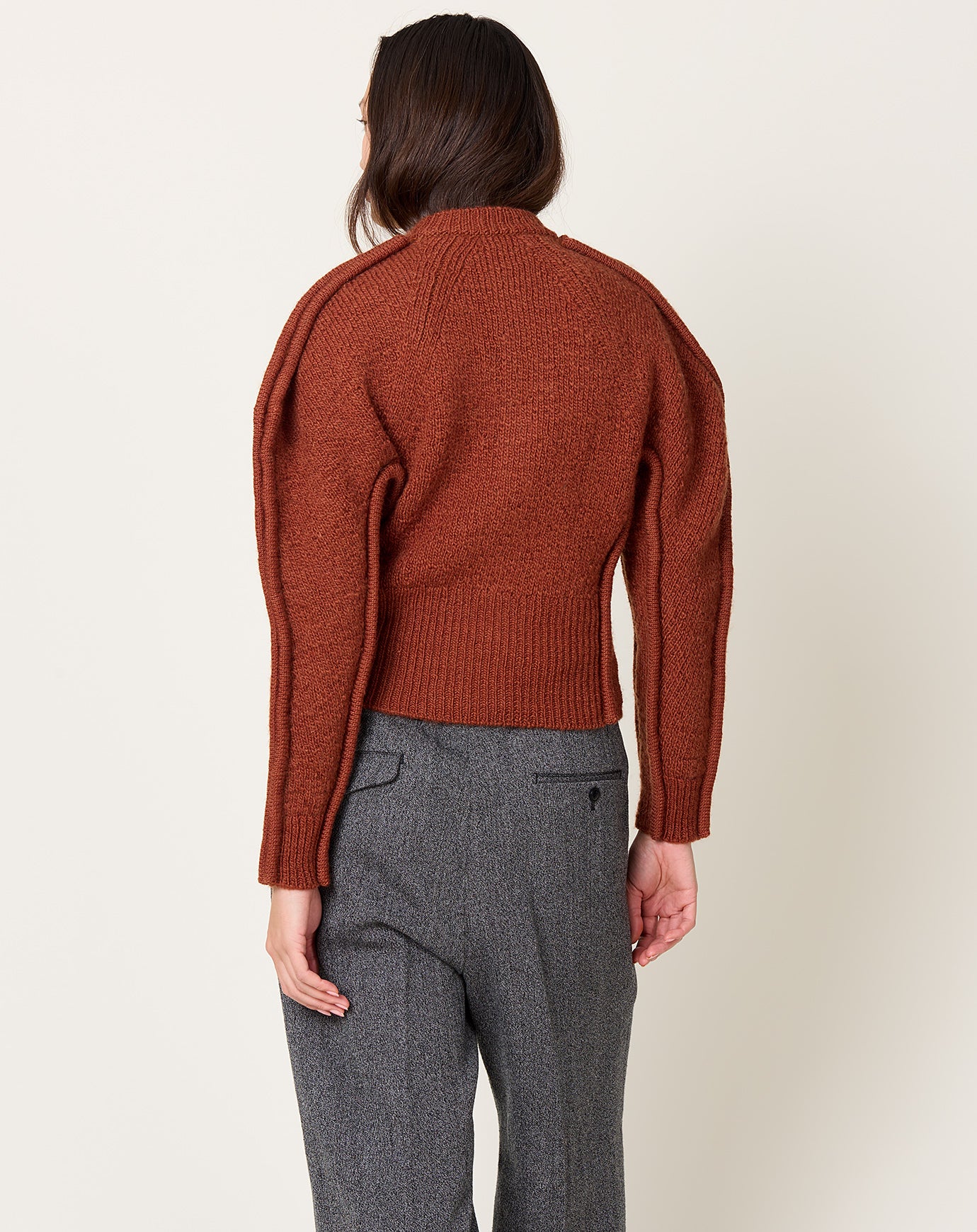 TOGA Archives Motif Knit Cardigan in Brown