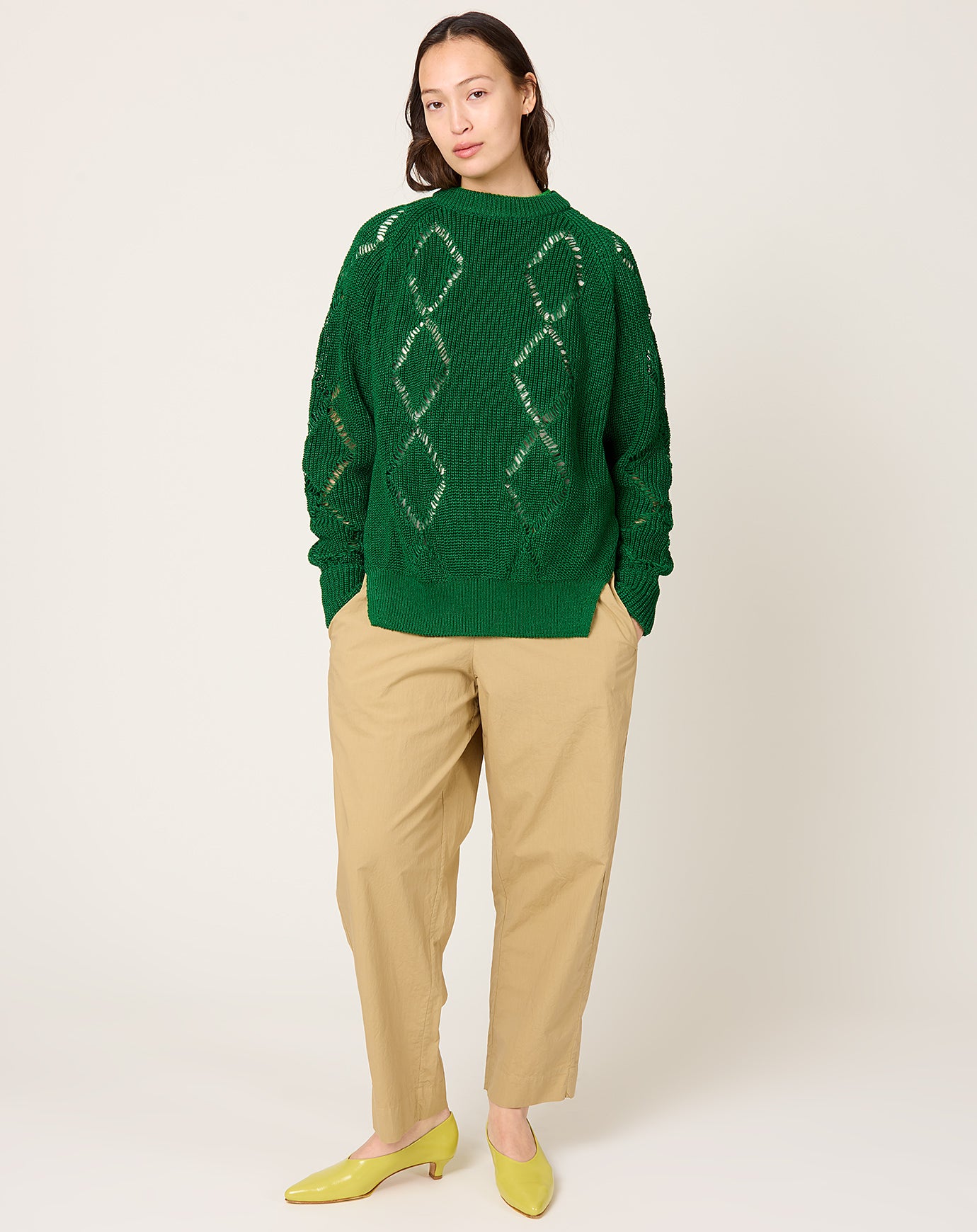 TOGA Archives Motif Knit Pullover in Green
