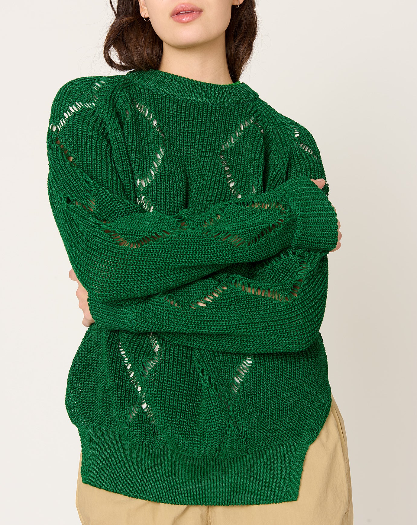 TOGA Archives Motif Knit Pullover in Green