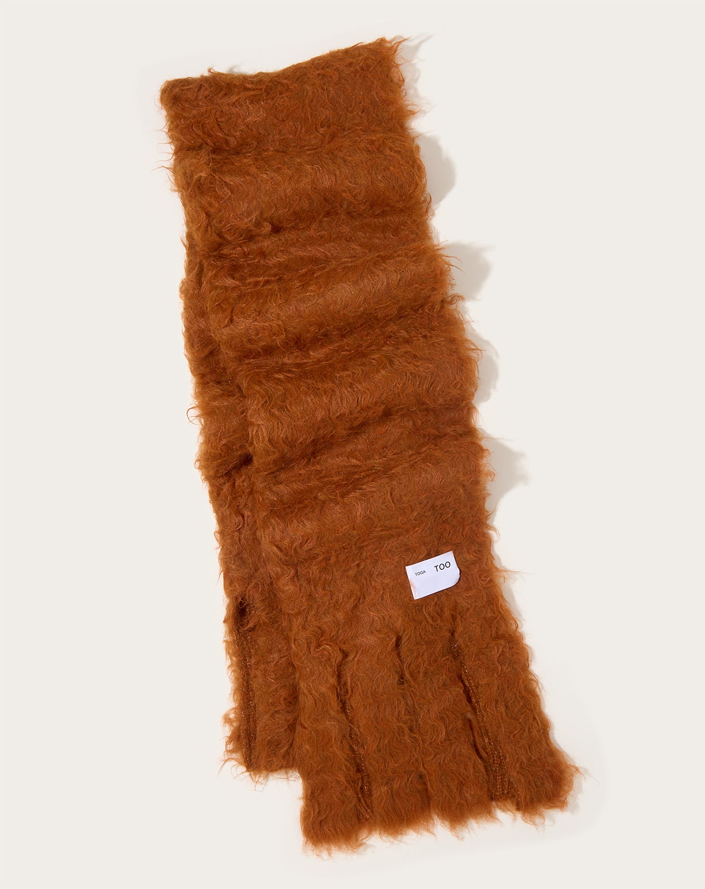 TOGA Archives Shaggy Knit Stole in Brown