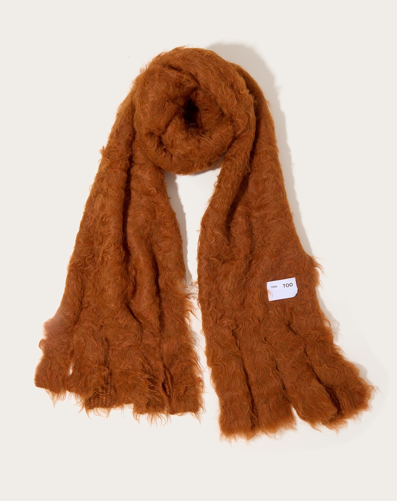 TOGA Archives Shaggy Knit Stole in Brown