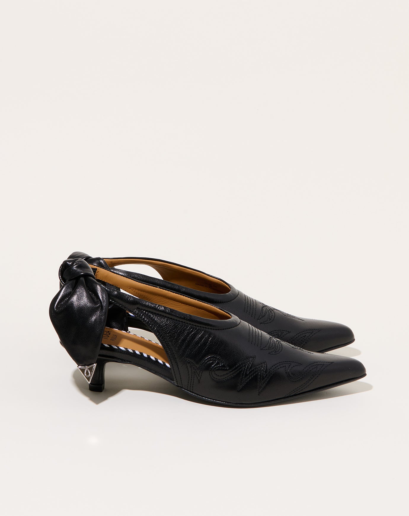 TOGA Archives Tie Back Embroidered Pump in Black